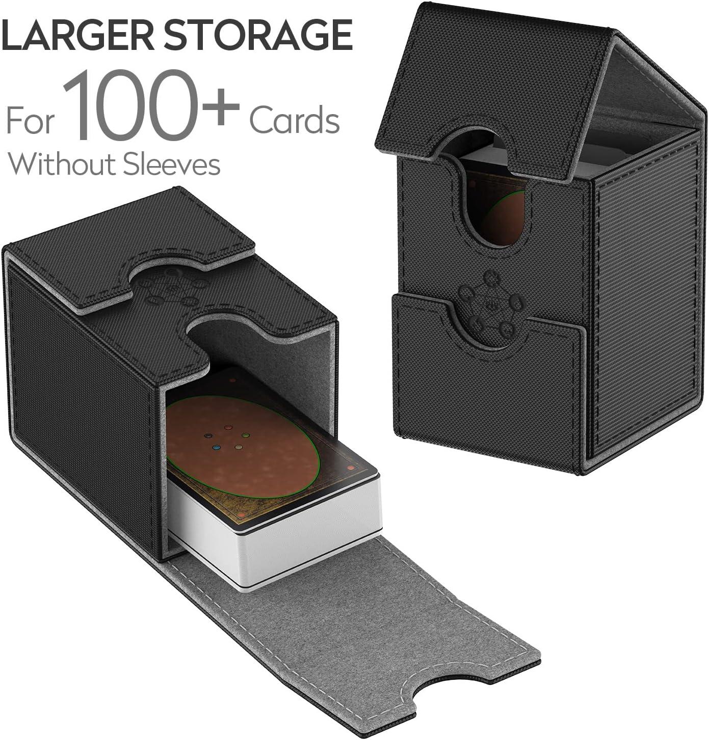 large mtg card storage Amazon.com: MORCCO 3900+ Trading Card Storage Box, 5-Row Magnetic Lid TCG  Case with 5 Display Windows & Detachable Game Mat, MTG Commander Toploader Card  Holder for PTCG/Sports Cards/CCG（Black） : Toys & Games main image 1