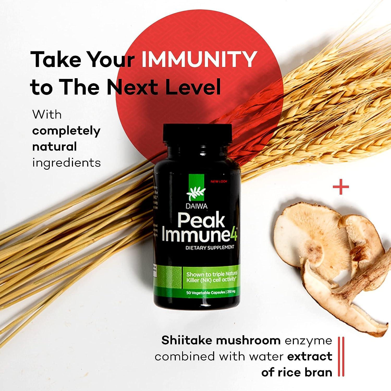 Daiwa Peak Immune 4 Natural Immune System Booster with RBAC Rice Bran