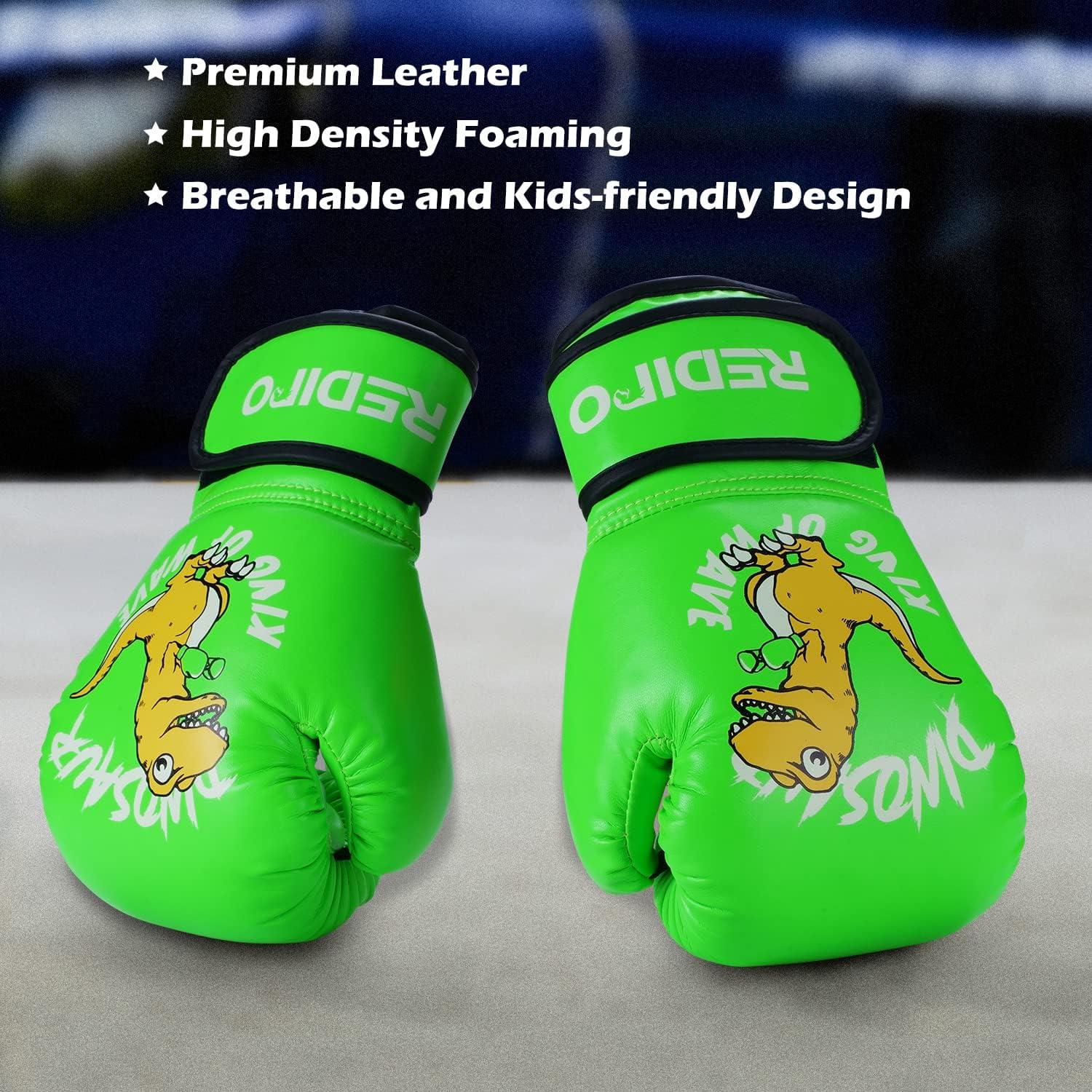  Guantes de boxeo Redipo para niños, niñas y adolescentes de 3 a  12 años, guantes de entrenamiento para Thai y Kickboxing : Deportes y  Actividades al Aire Libre
