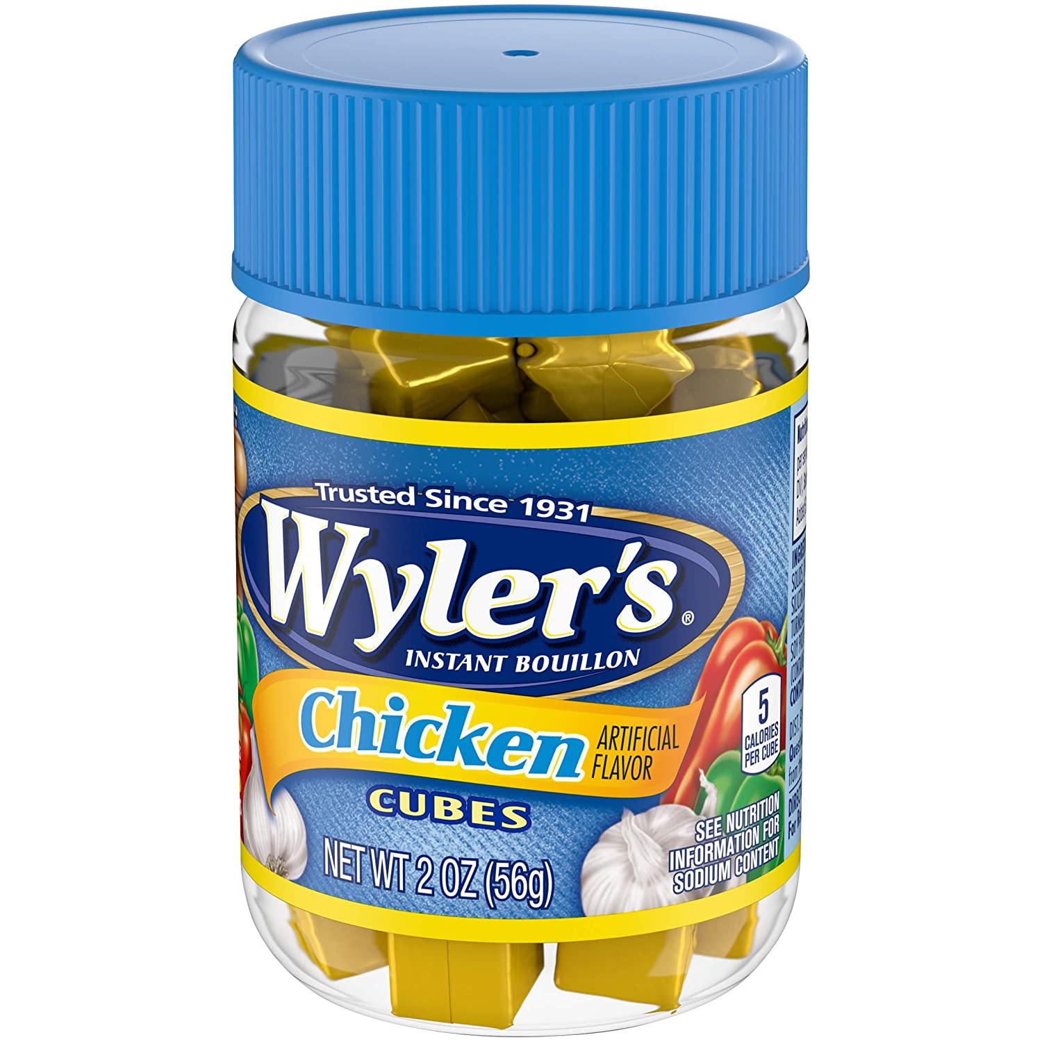 Wylers Instant Chicken Bouillon Cubes 2 oz Jar