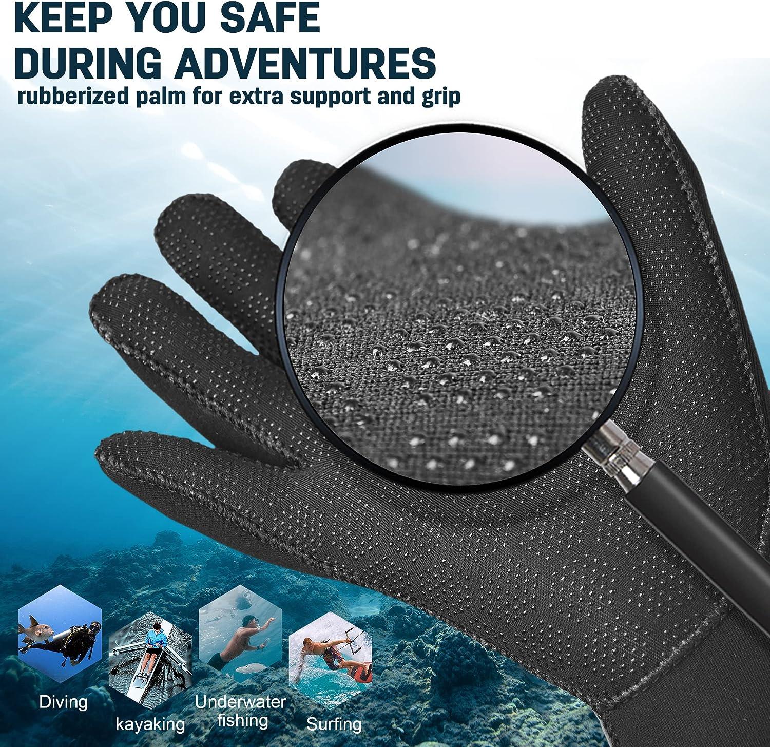 EXski Diving Gloves, 3mm Neoprene Wetsuit Gloves for Scuba Diving  Snorkeling Kayaking Paddling Men Women Blue Large