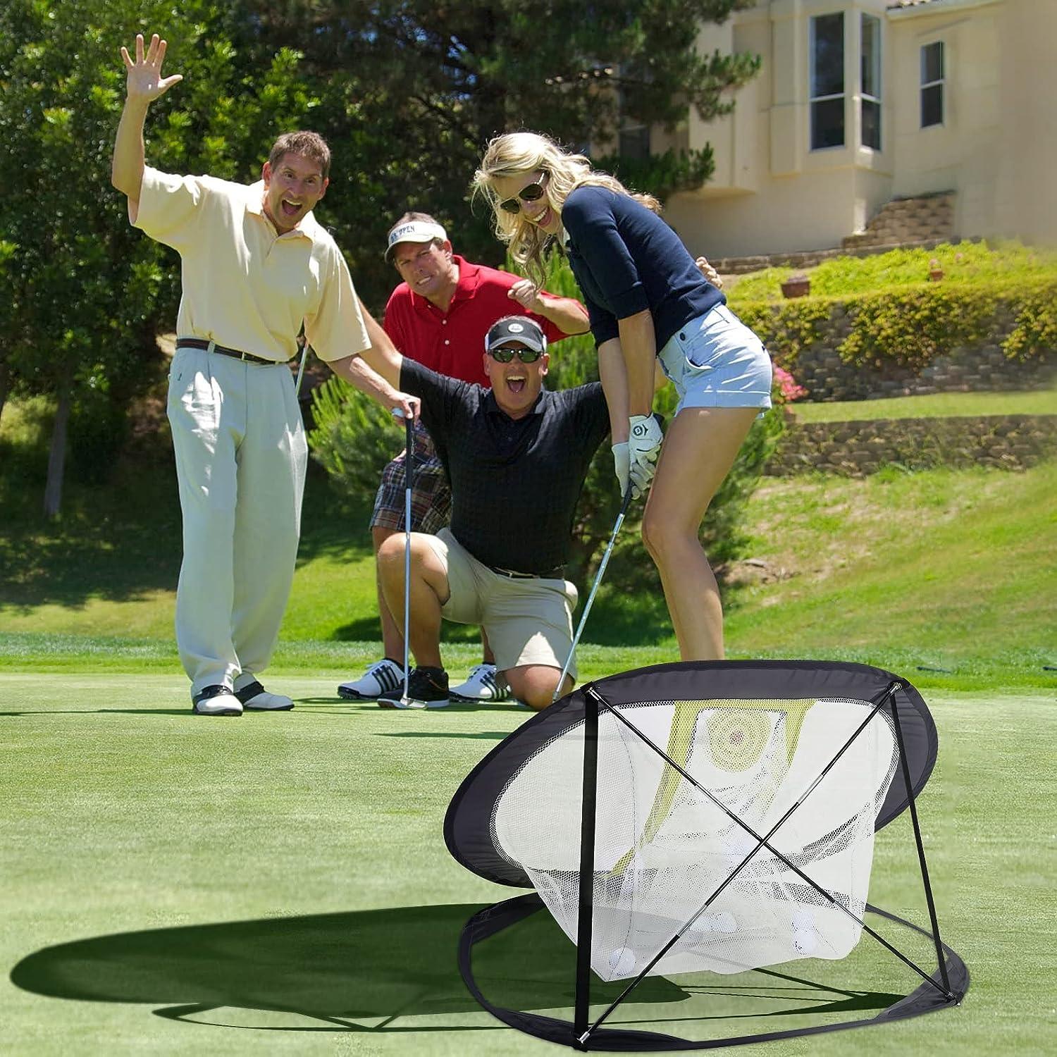 SAPLIZE Golf Chipping Net, UltraStable Pop Up XShaped Golfing Target
