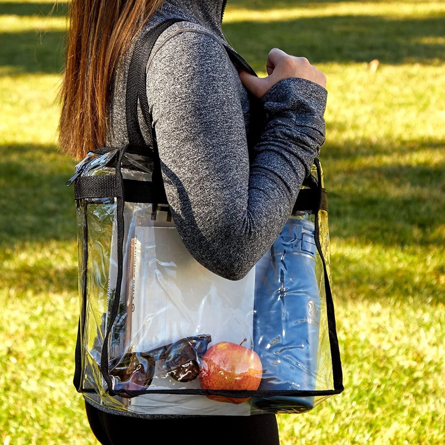 Clear tote bags with zipper best sale