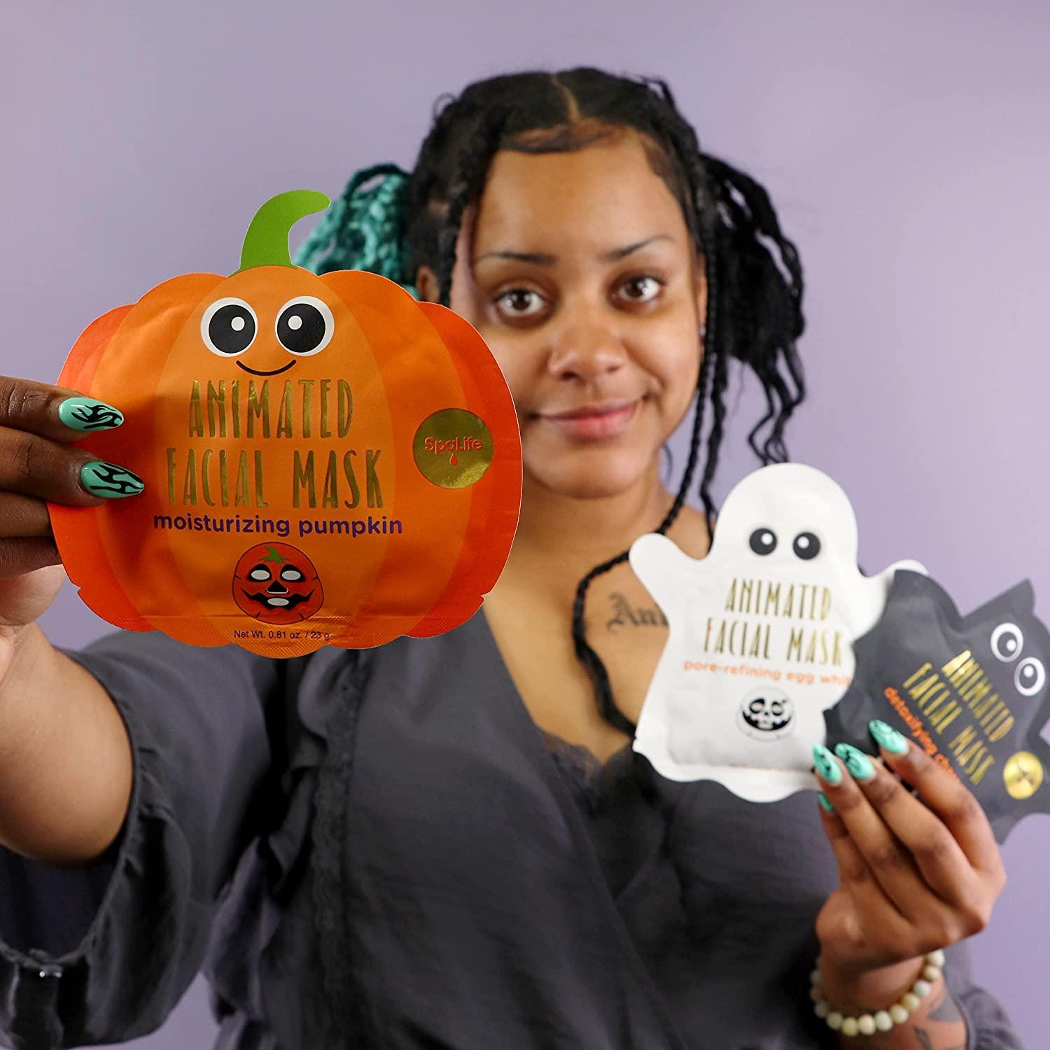Spa Life Animated Halloween Sheet Mask Bundle Pumpkin, Ghost, Bat