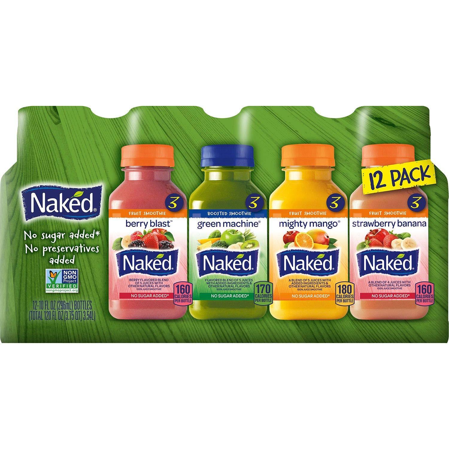 Naked Juice Smoothie Variety Pack - Mighty Mango, Green Machine, Berry Blast (12 Pack) Buy Now