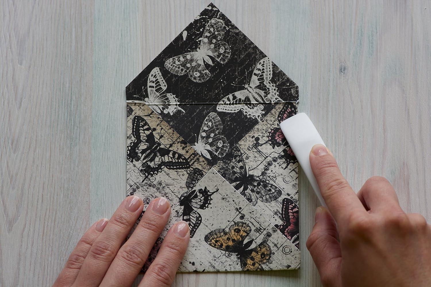 CrafTreat Teflon Bone Folder and Scoring Tool - Ergo Square - Paper Scorer for Paper Crafting, Origami, Bookbinding, Scrapbooking - Leather