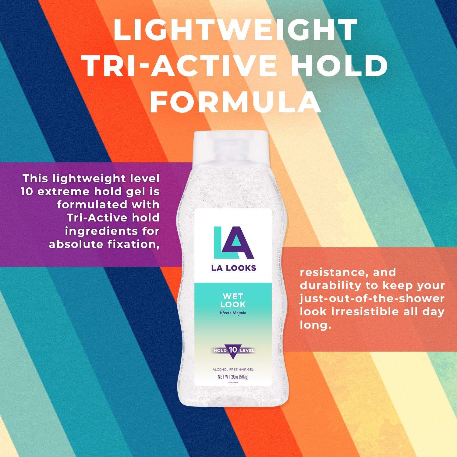 LA Looks Styling Hair Gel 20 Oz Absolute Fixation for Wet Look Hair