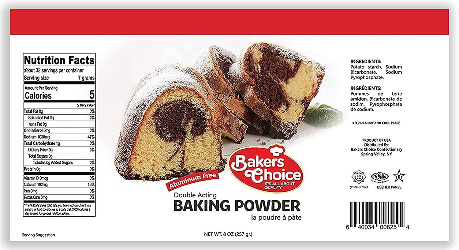 Double Acting Baking Powder, 8 oz. Aluminum Free Baking Powder