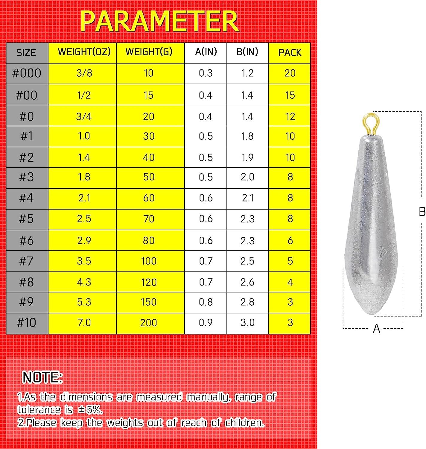 Bass Casting Size Sinker Weight AMYSPORTS Drop Shot Fishing
