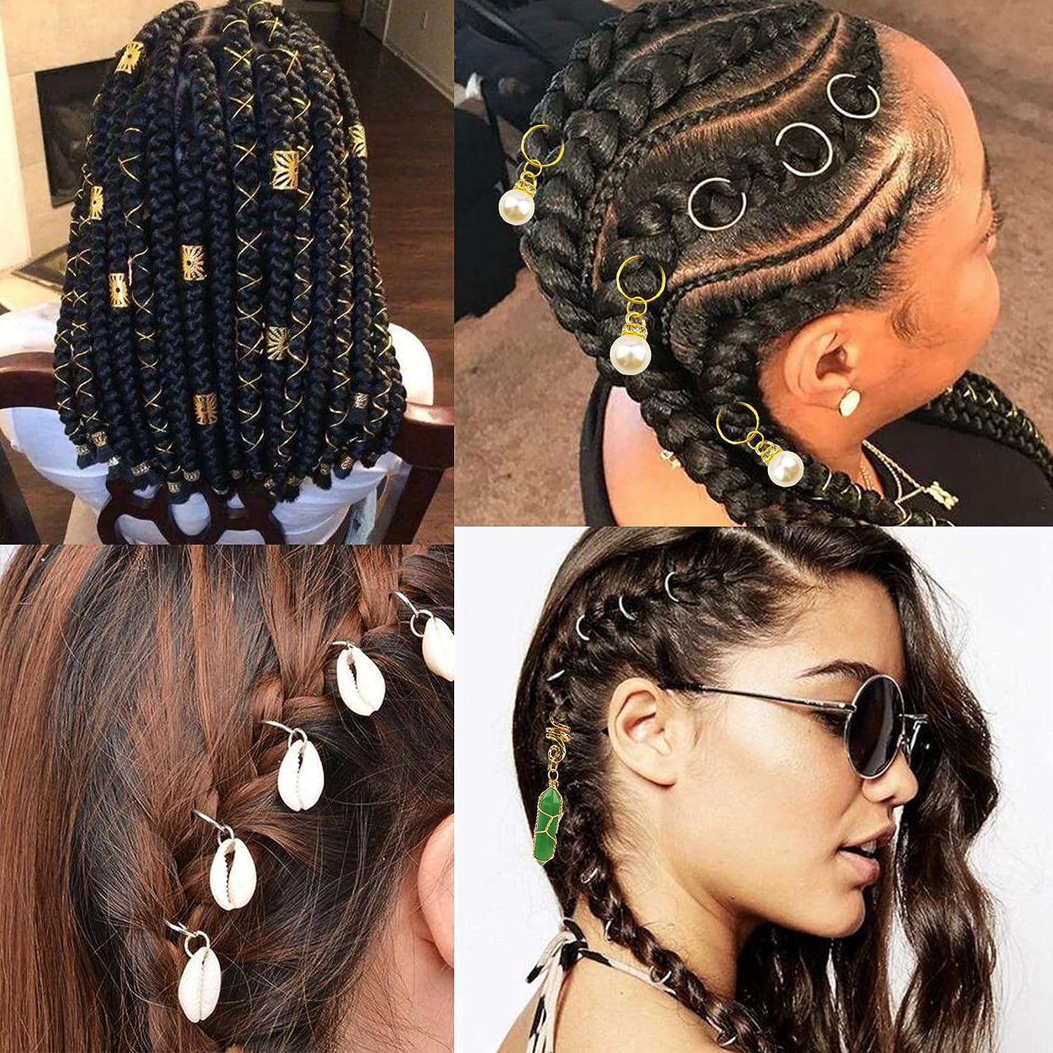 Hair Styles Braids With Wooden Beads Dreadlocks Jewelry Set