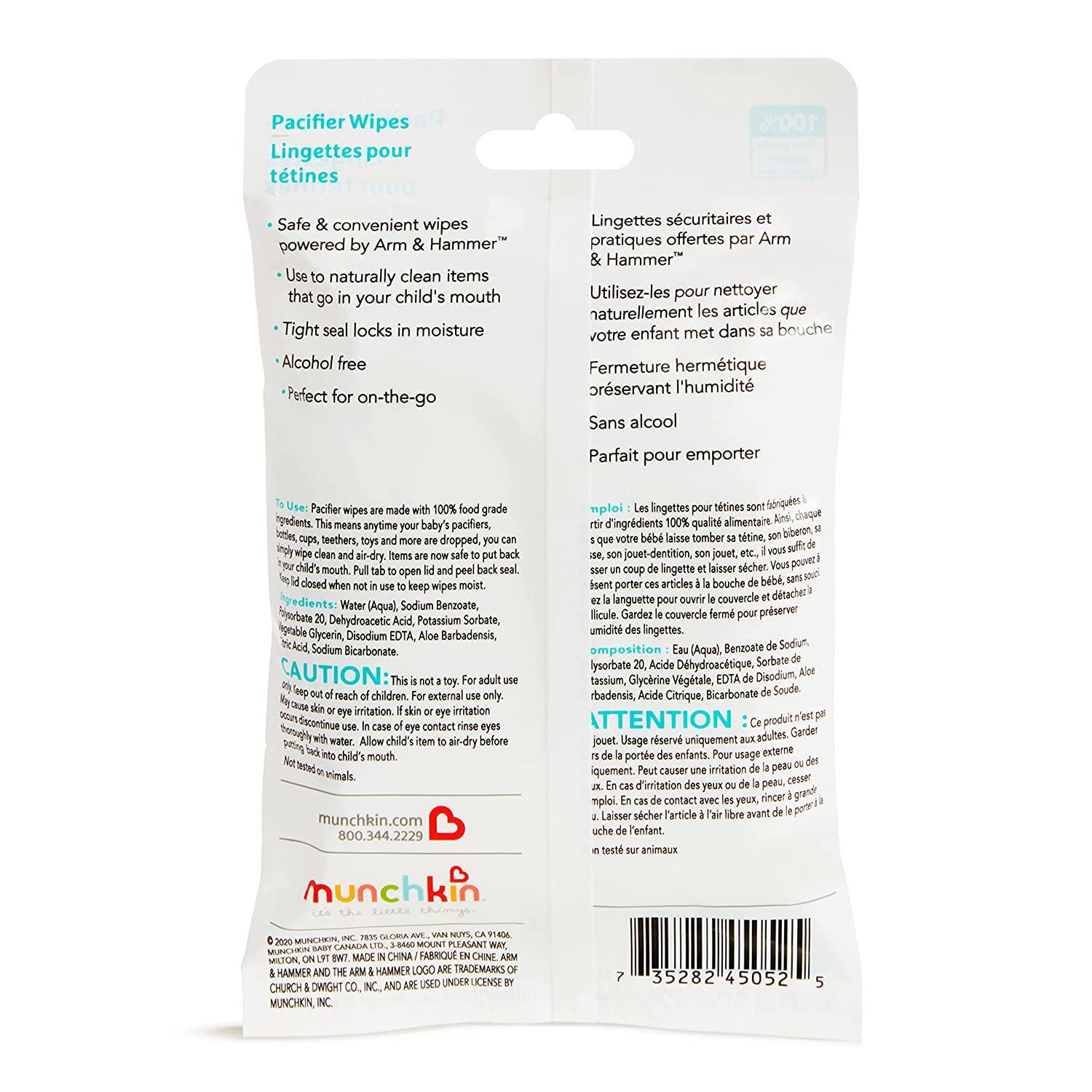 Munchkin Arm & Hammer Pacifier Wipes, 1 Pack, 36 Wipes 36 Count (Pack of 1)
