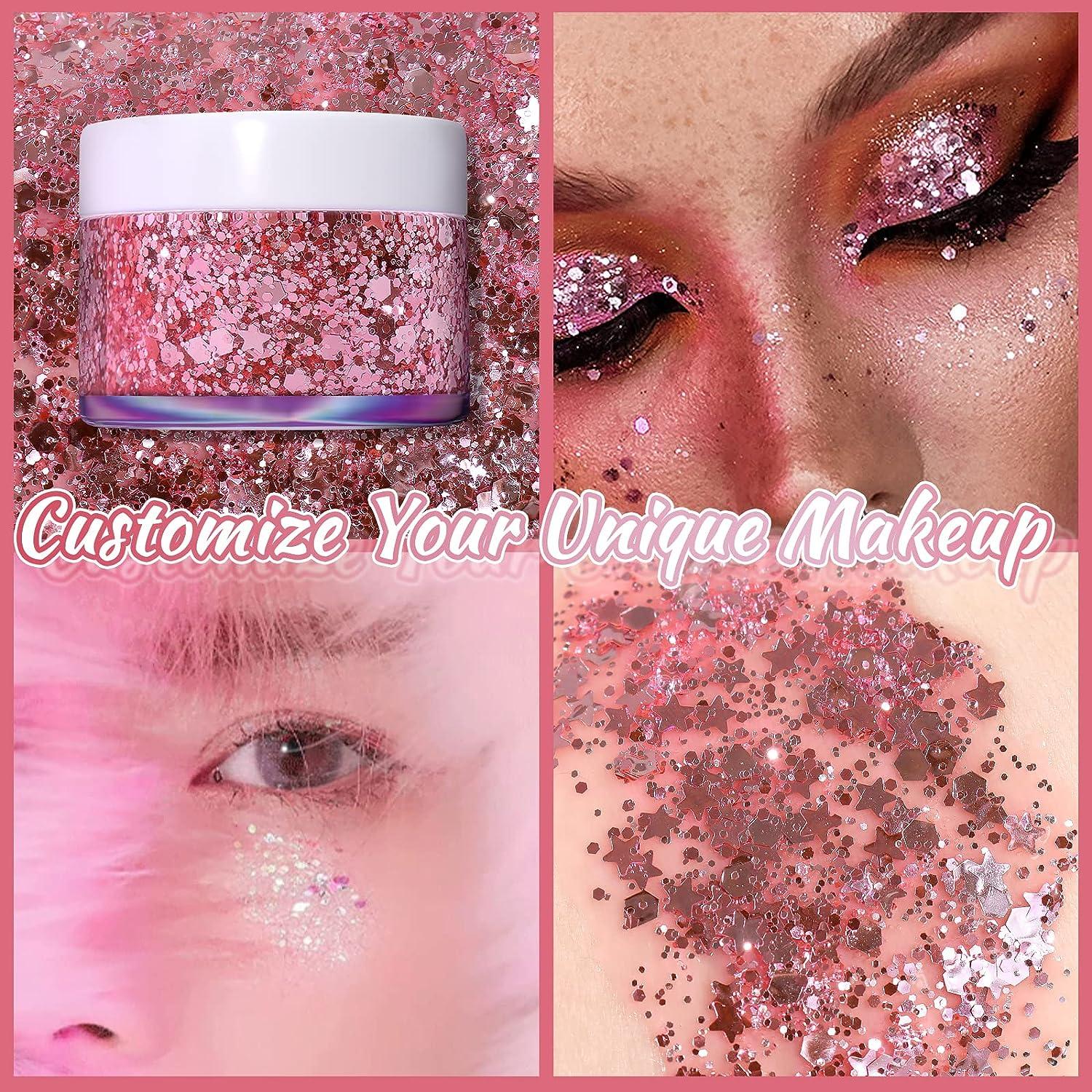 Boko 1.76oz Body Glitter Gel - Pink Mermaid Sequins for