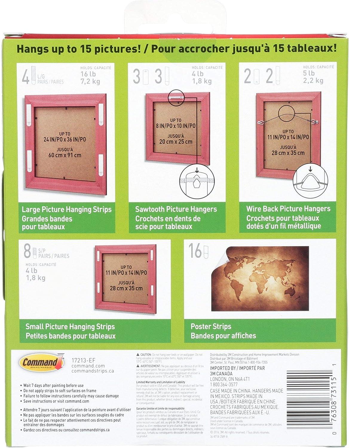 Command Picture Hanging Kit Various Sized Picture Hanging Hooks and