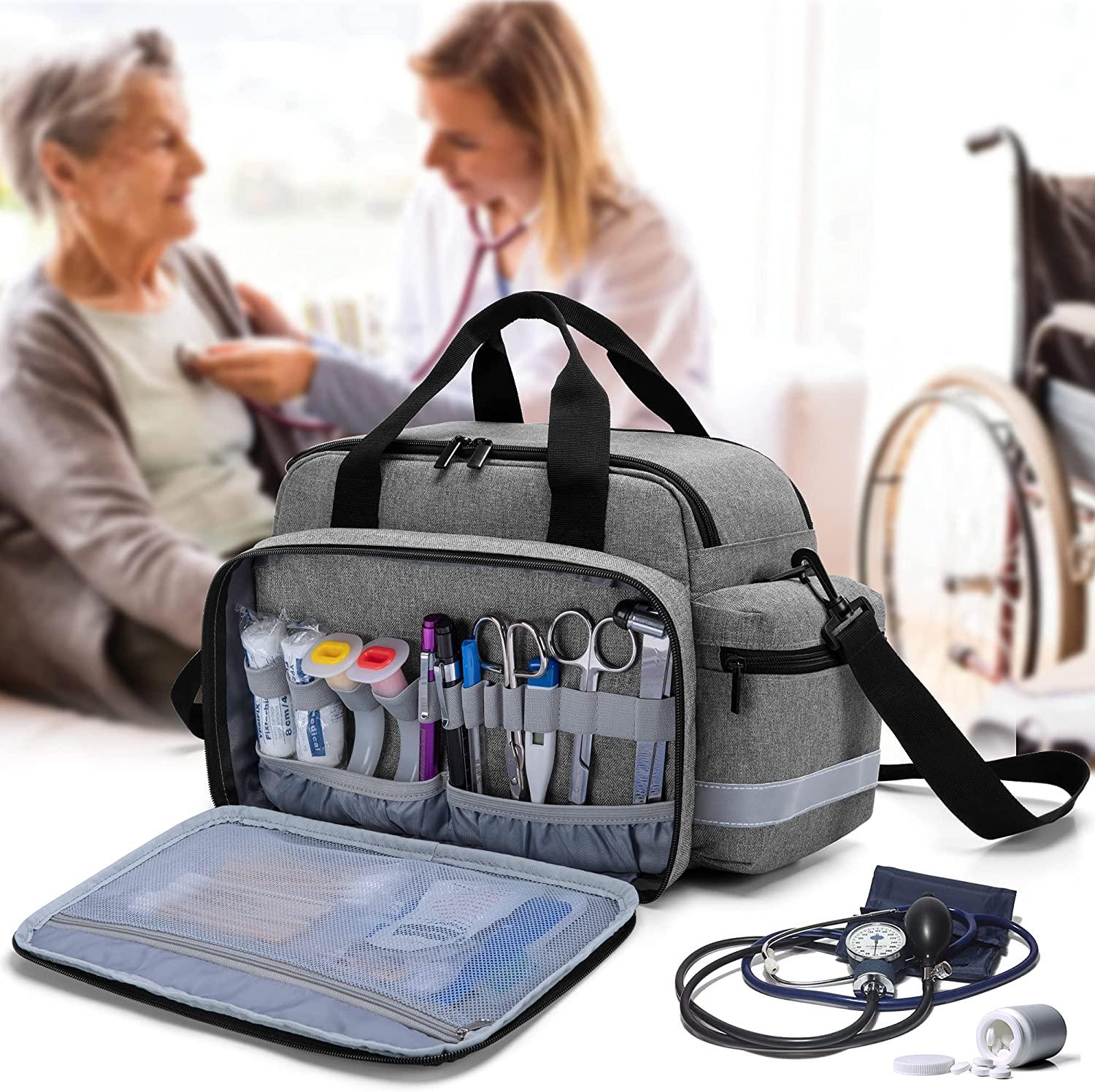 Trunab Grey Medical Supplies Bag with Handle and Shoulder Strap Ideal