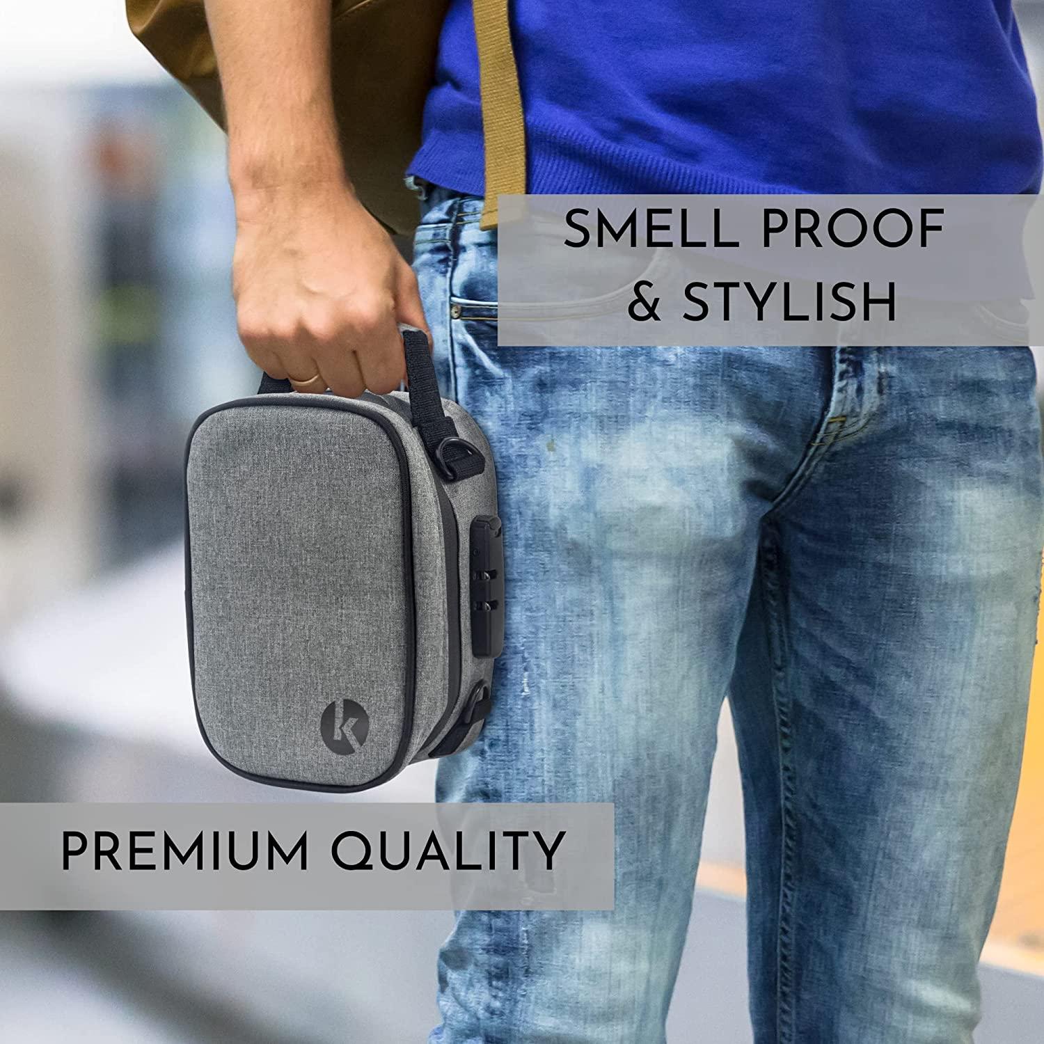 KIBAGA Discrete Smell Proof Odorless Bag With Easy Use Combination Lock -  The Perfect Storage Container, Medicine Bag, And Organizer Case For Your
