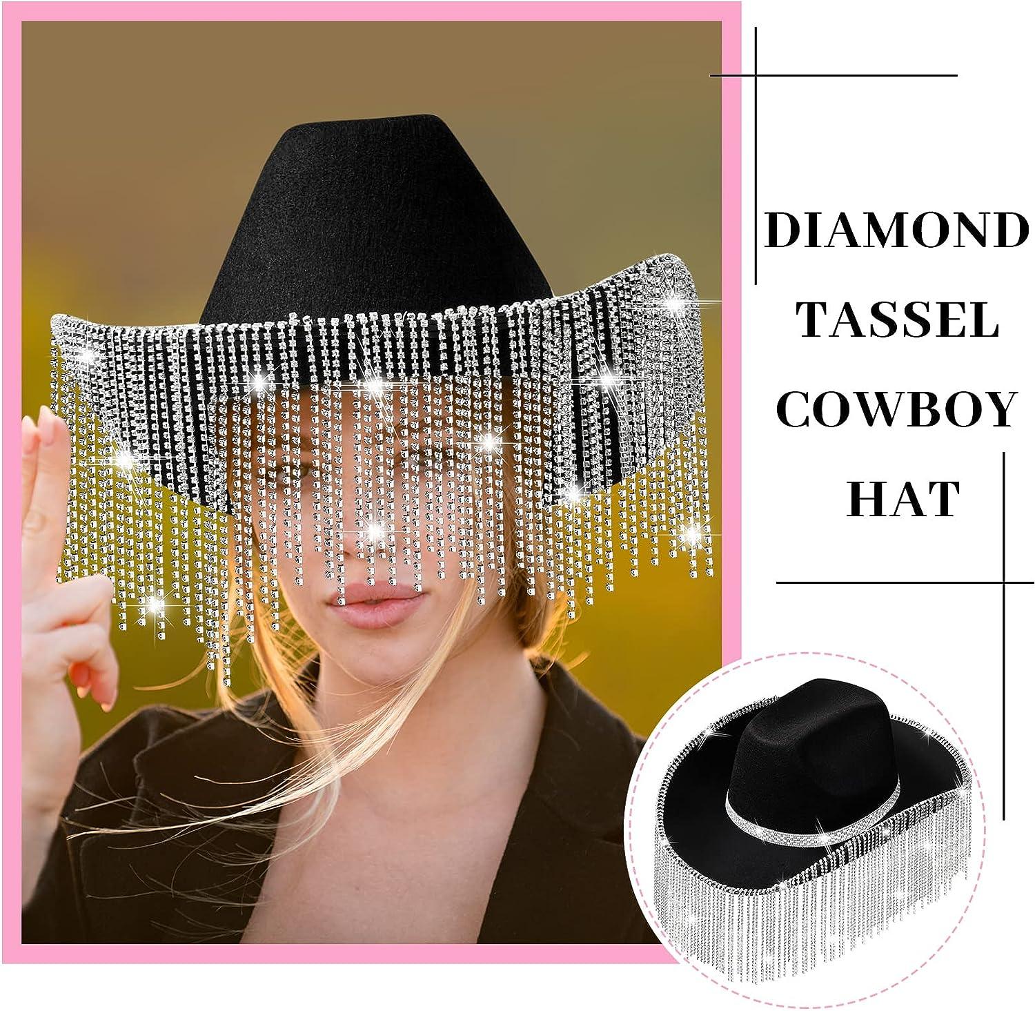 Rhinestone Cowgirl Hat Bling Diamond Fringe Cowboy Hat Western Hat