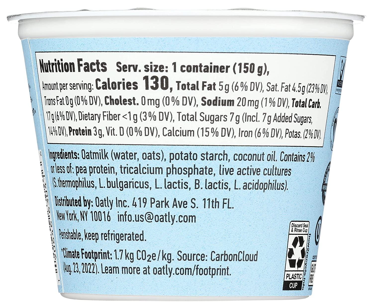 Oatly Plain Oatgurt 5.3 OZ DairyFree Yogurt Alternative
