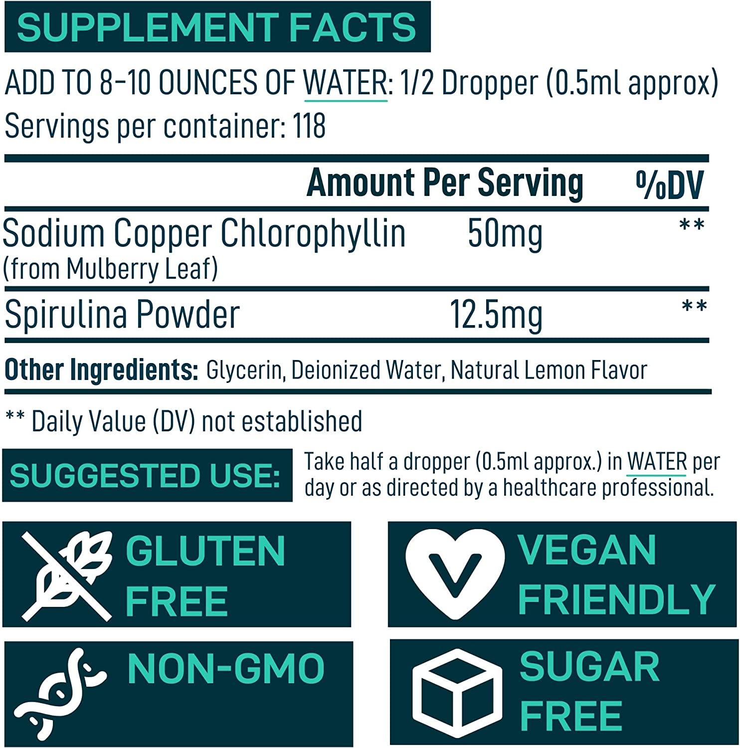 Wild Fuel Liquid Chlorophyll Drops with Spirulina Immune Support