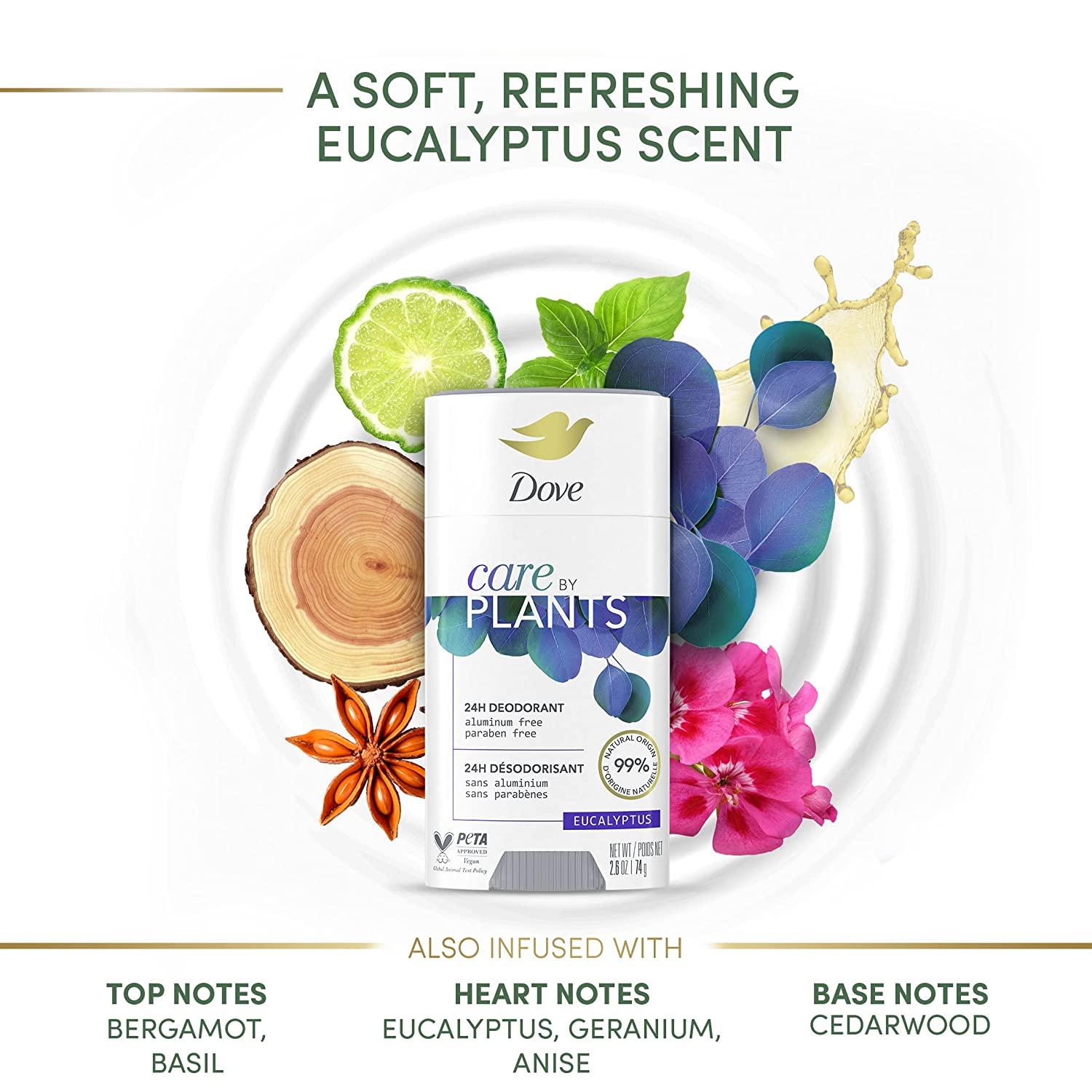 Dove Care by Plants Eucalyptus Deodorant Stick - 2.6 oz (Pack of 3) |  Underarm Skin Care, 24-Hour Protection, Aluminum-Free | Buy Now with  Express International Delivery | GoSupps.com