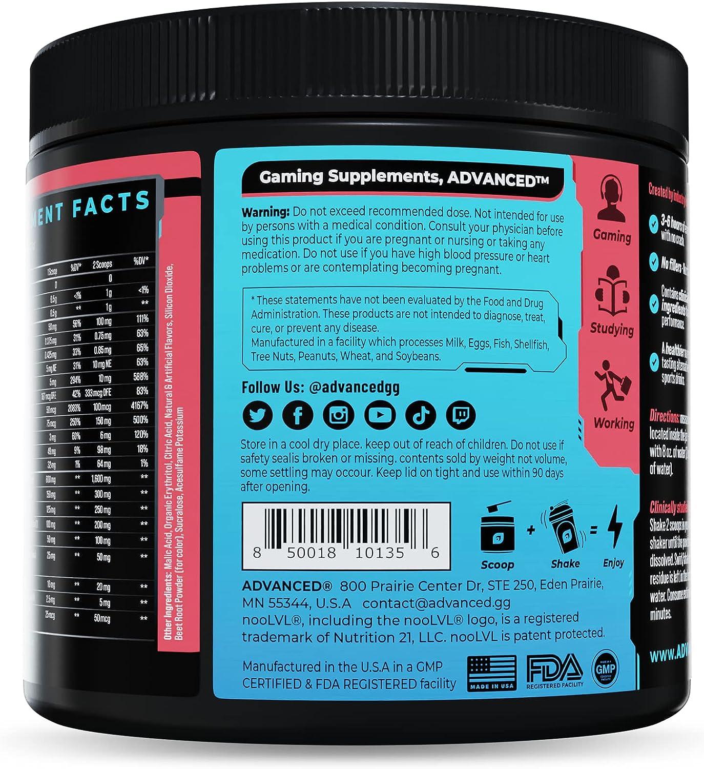 NooLVL Focus & Concentration Formula - Rocket Pop Flavor - 40 Servings