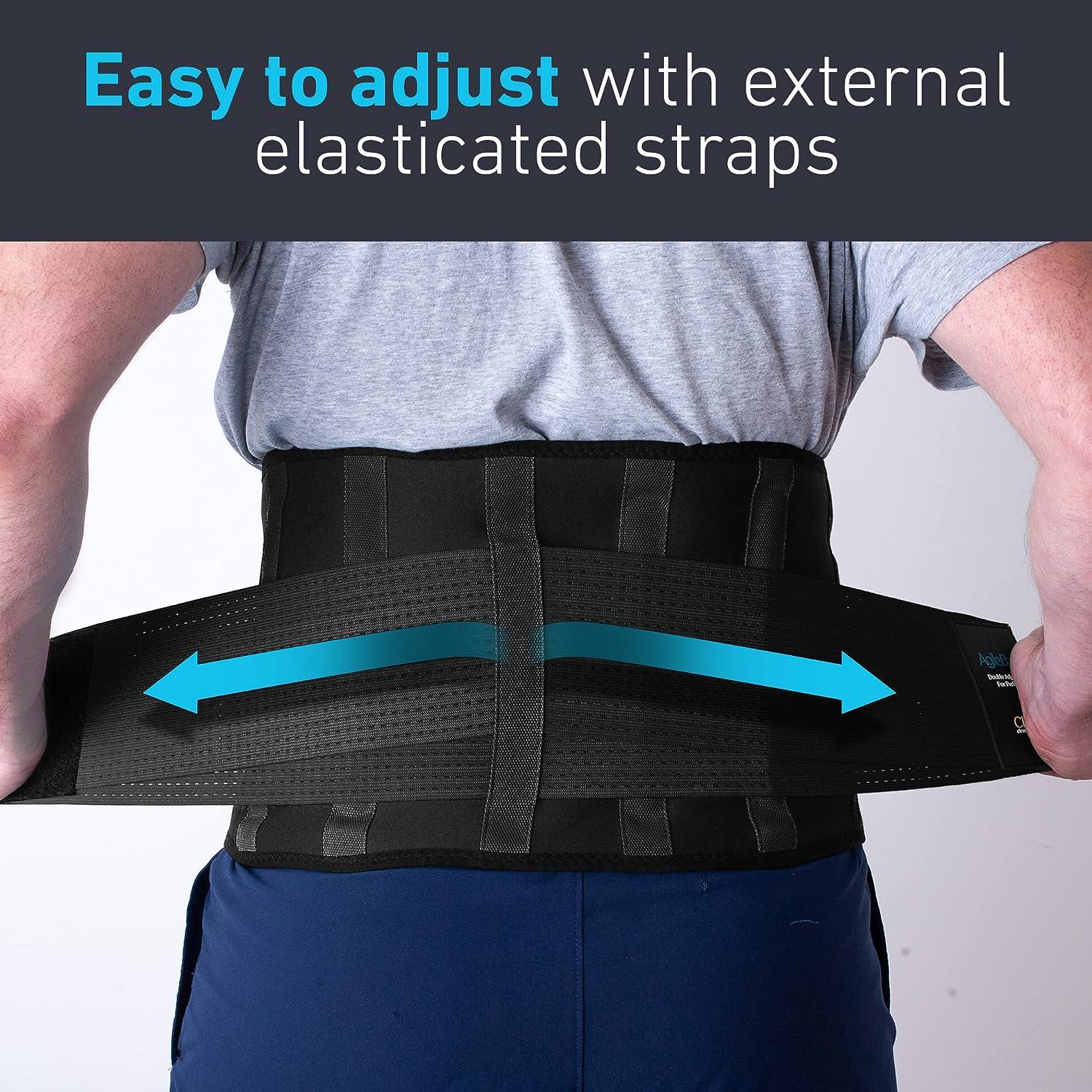 Clever Yellow Back Brace for Lower Back Pain Relief Medical Grade Lumbar Support Belt for Women Men Black XL Waist Size 40 47