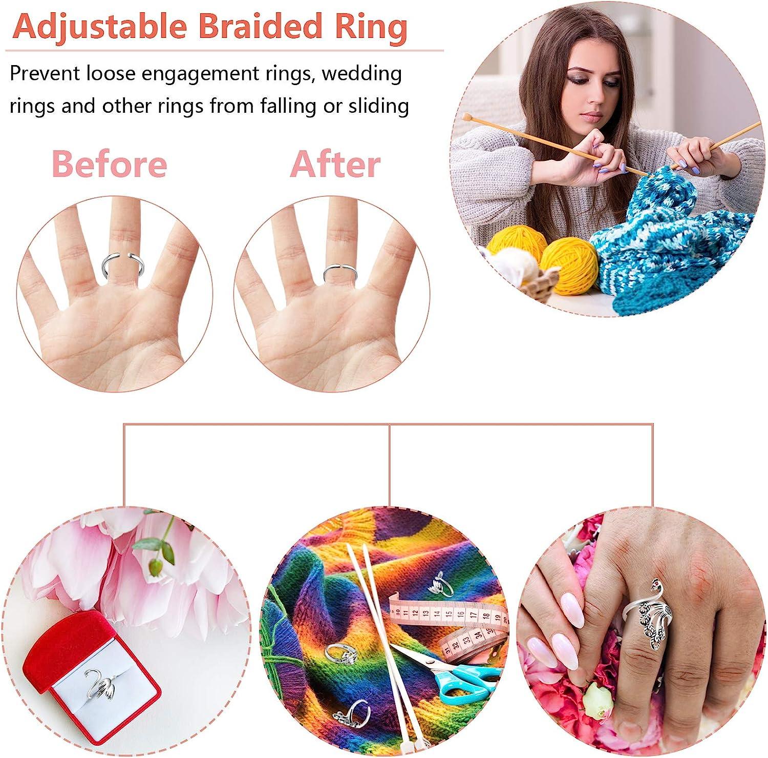 Adjustable Crochet For Finger Braided Knitting Yarn Tension Rings