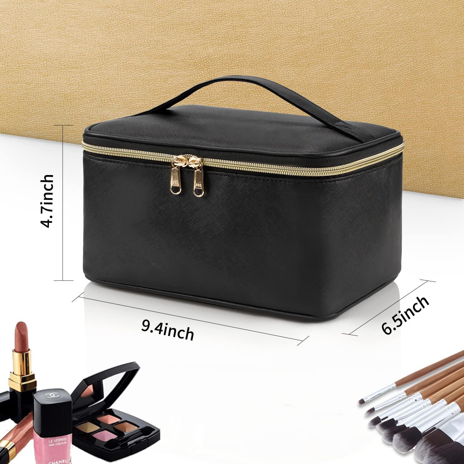 OCHEAL Makeup Bag, Cute Makeup Organizer Bag Potable Make up Bag for  Toiletry Cosmetics Accessories with Divider and Brushes Compartments,  Makeup