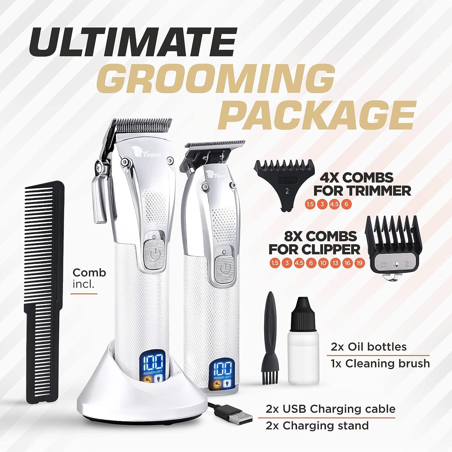 Fagaci Professional Hair Clippers Clippers Haircut Men Cutting, Cabello, with Power Barber for Maquina Cutting, Trimmers Hair Precise Barber for Cortar Kit Turbo Hair Clippers and Set, Set de Cordless