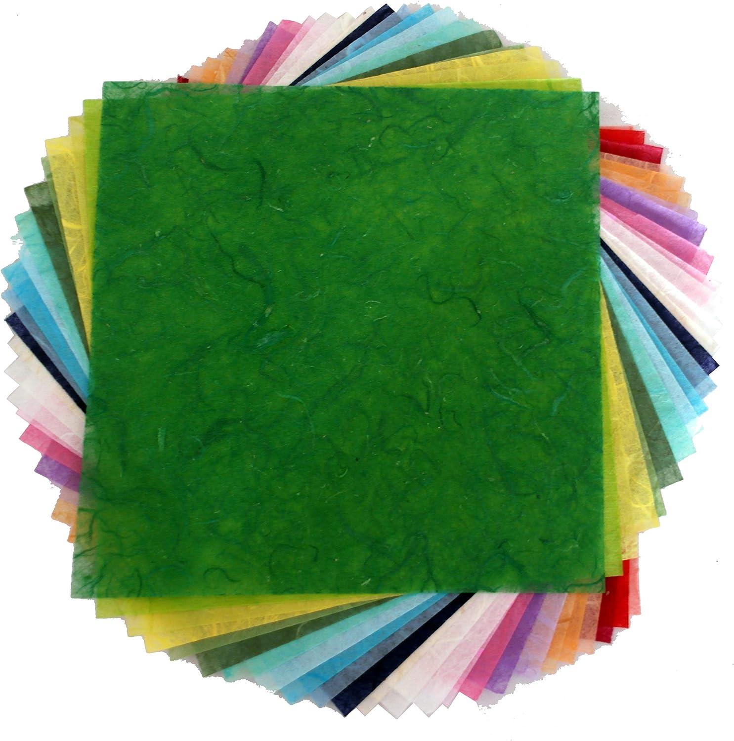 Mulberry Paper 20 Sheets 6 x 6 Inches Square Origami Paper Arts Folding  Craft, Decoration Paper, Square Folding Paper for DIY Crafts. (Banana Bark)