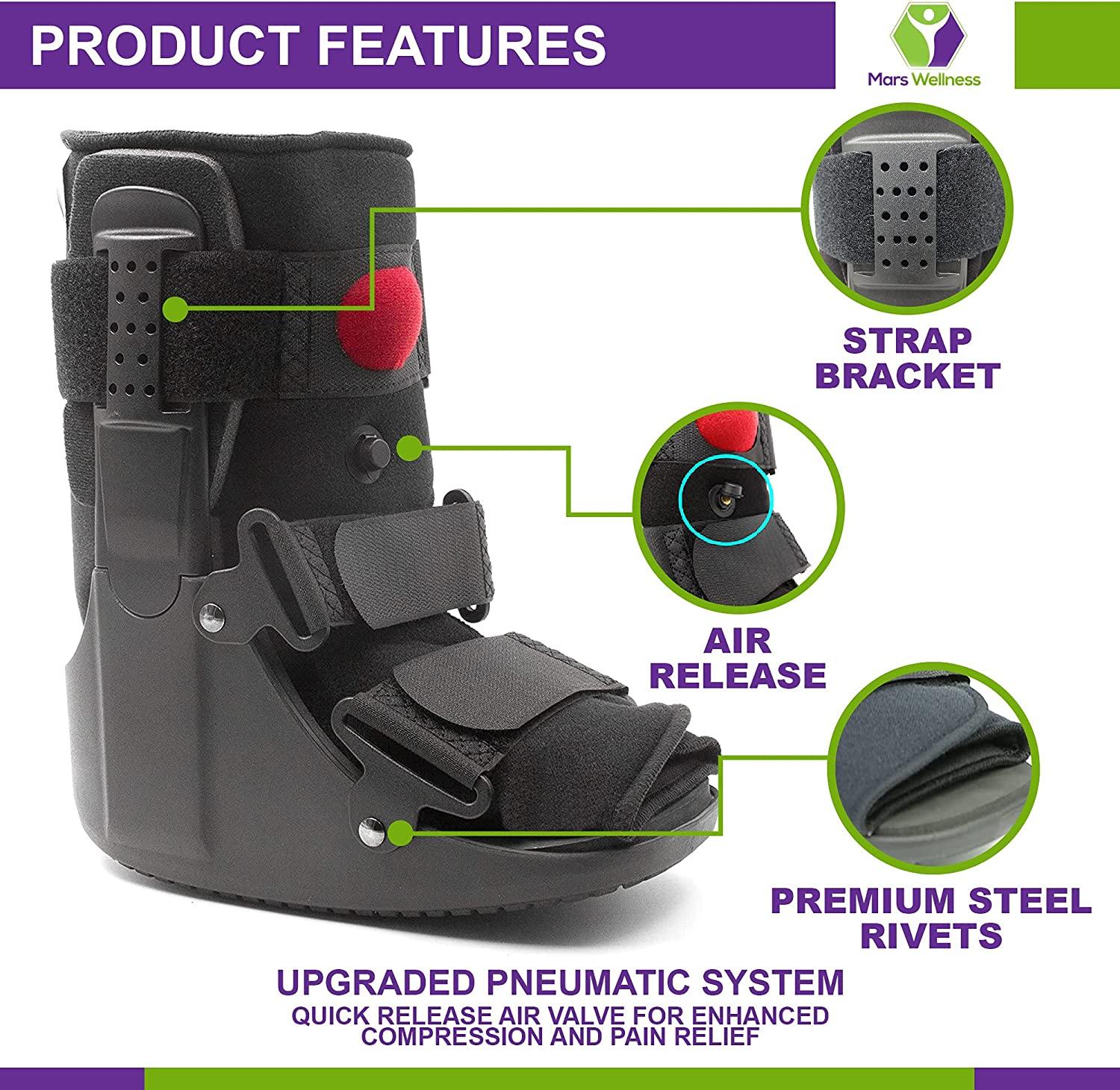 MARS Wellness Premium Short Air Cam Walker Boot Large Fracture