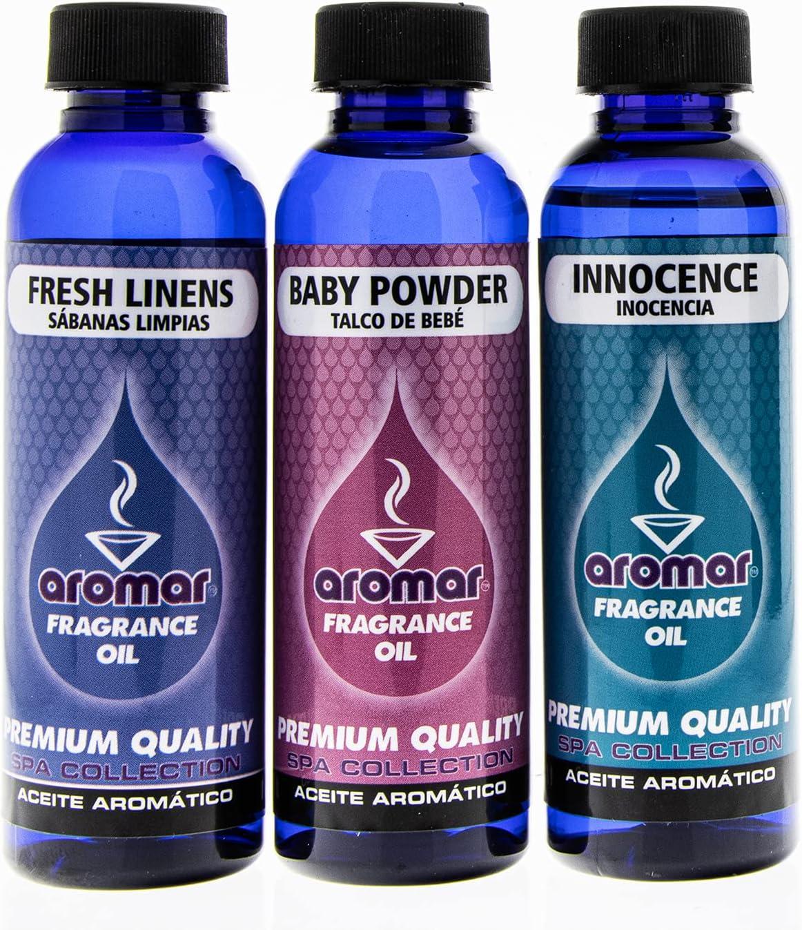 Aromar Premium Fragrance Oil, 2oz Bottle 3 Pack Long Lasting Aromatic Scent, Fresh and Revitalizing Aromatherapy for Living Room, Bedroom, and Kitchen