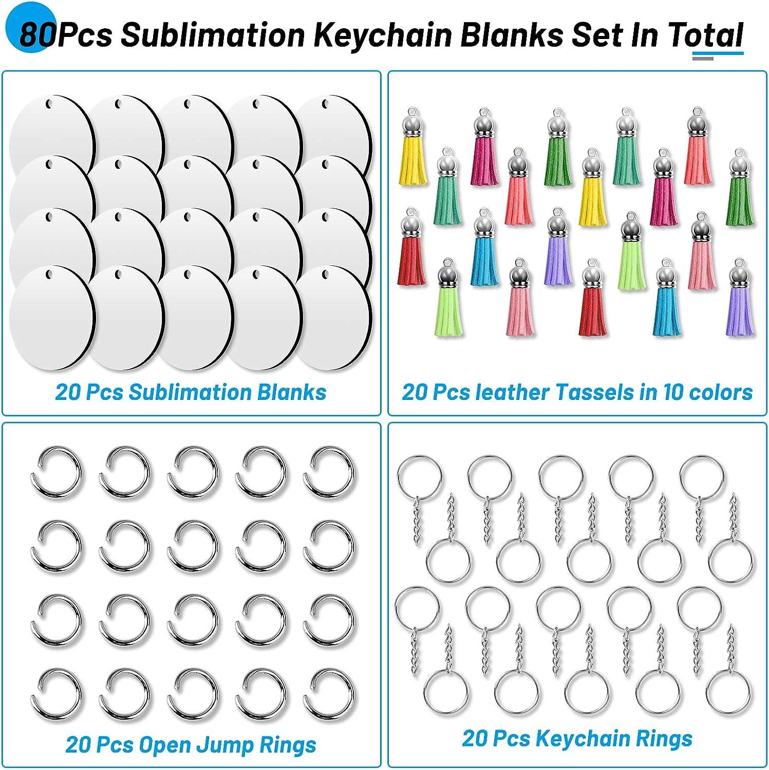 Sublimation Blanks Keychains Products 80 PCS Keychains Tag Bulk