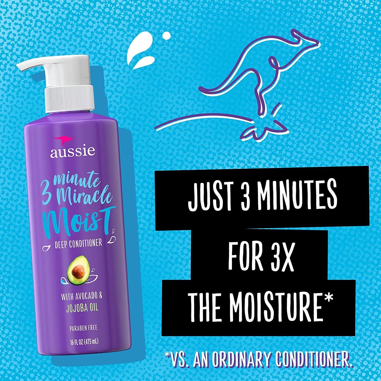 Aussie Miracle Moist Shampoo and Conditioner Hair Set, 26.2 fl oz