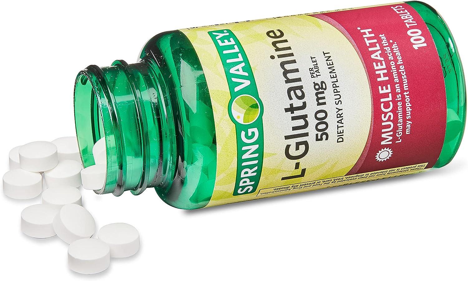 Spring Valley LGlutamine 500mg 100 Tablets (2 Pack) Premium
