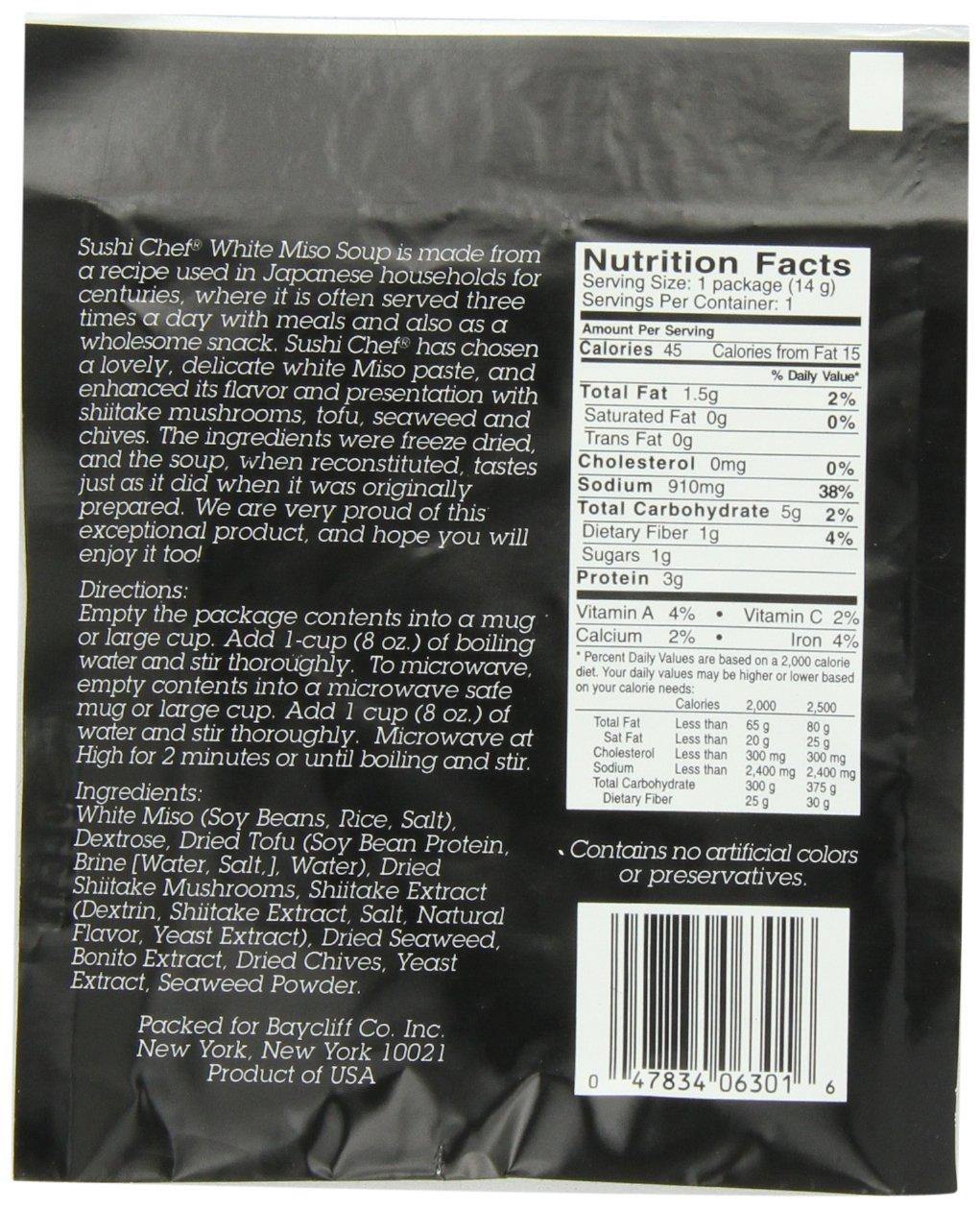 Sushi Chef White Miso Soup Mix, 0.50Ounce Packets (Pack of 24)