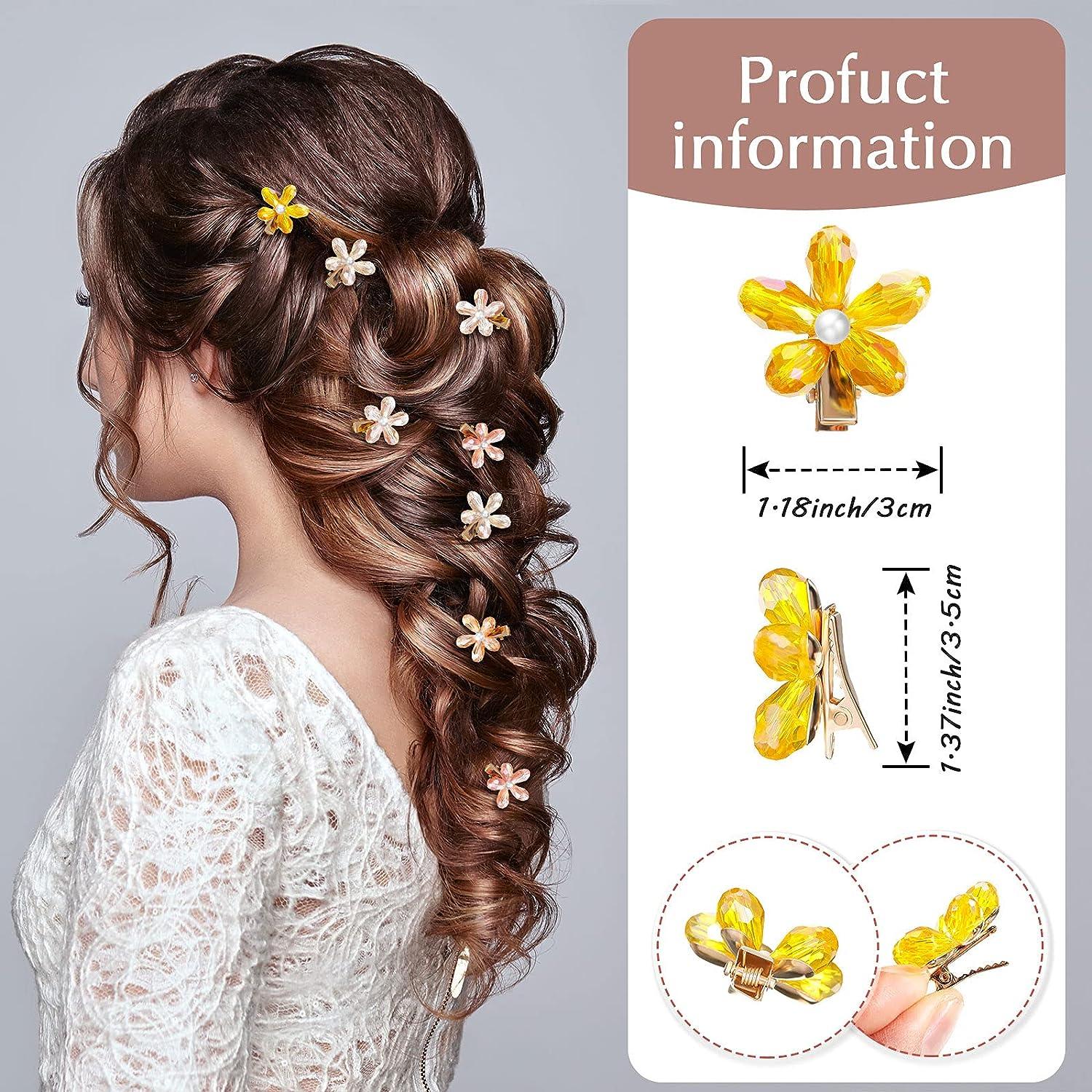 21 Pieces Flower Crystal Hair Clips Mini Flower Crystal Clip Small Flower  Crystal Barrettes Mini Crystal Hairpins for Women's and Girls Hair  Accessories (Simple Colors)