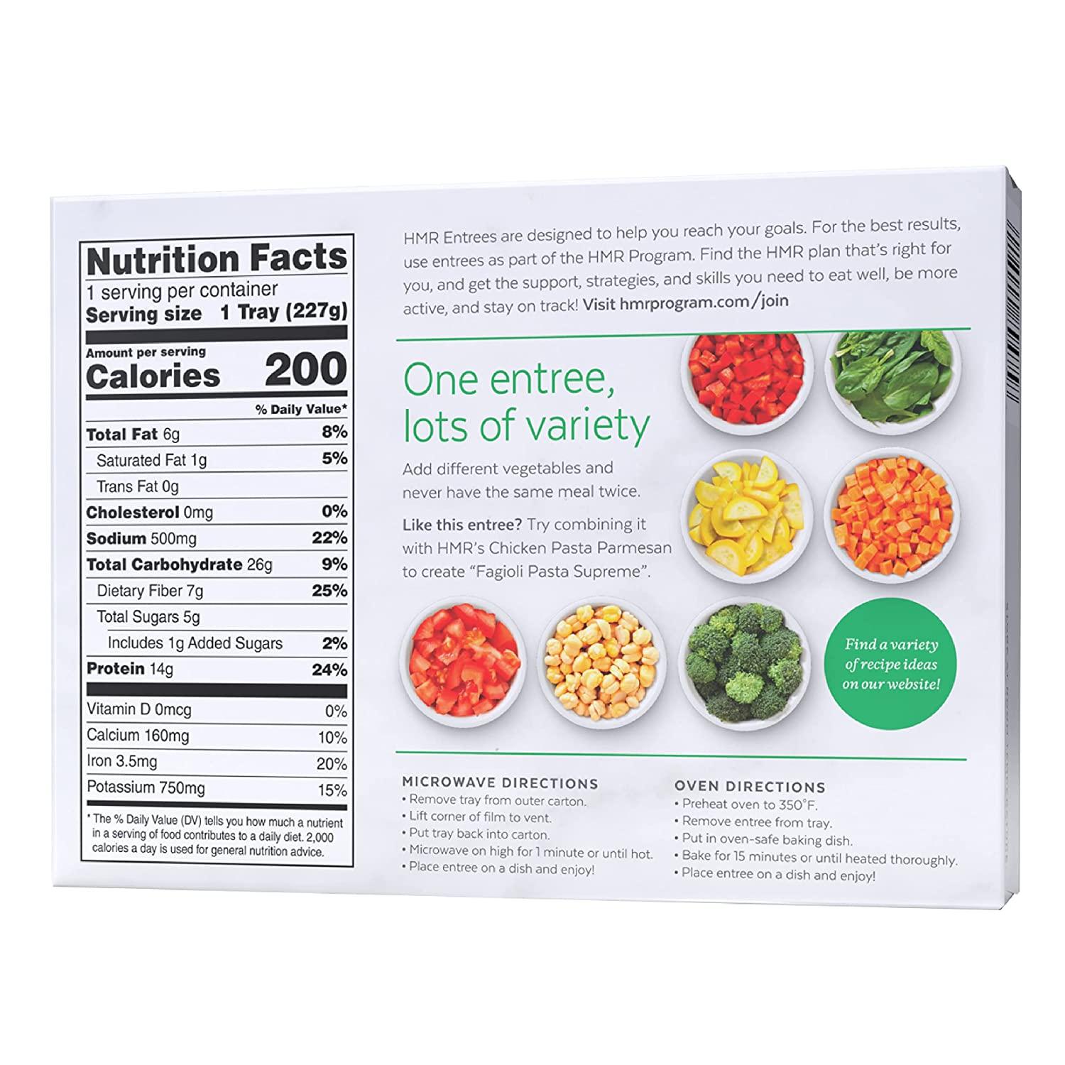 HMR Pasta Fagioli Entree, 8 oz. Servings, 6 Ready to Eat Meals