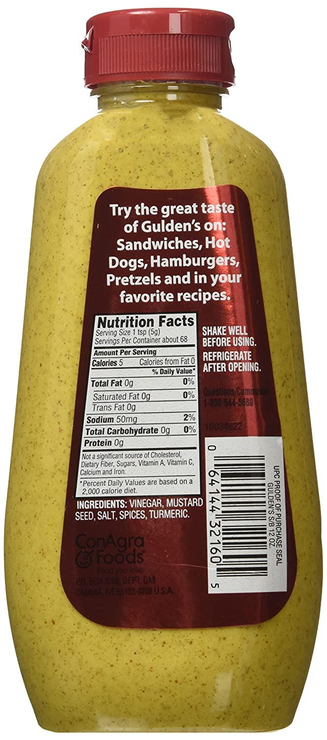 Gulden's, Spicy Brown Mustard, 12oz Bottle (Pack of 2)