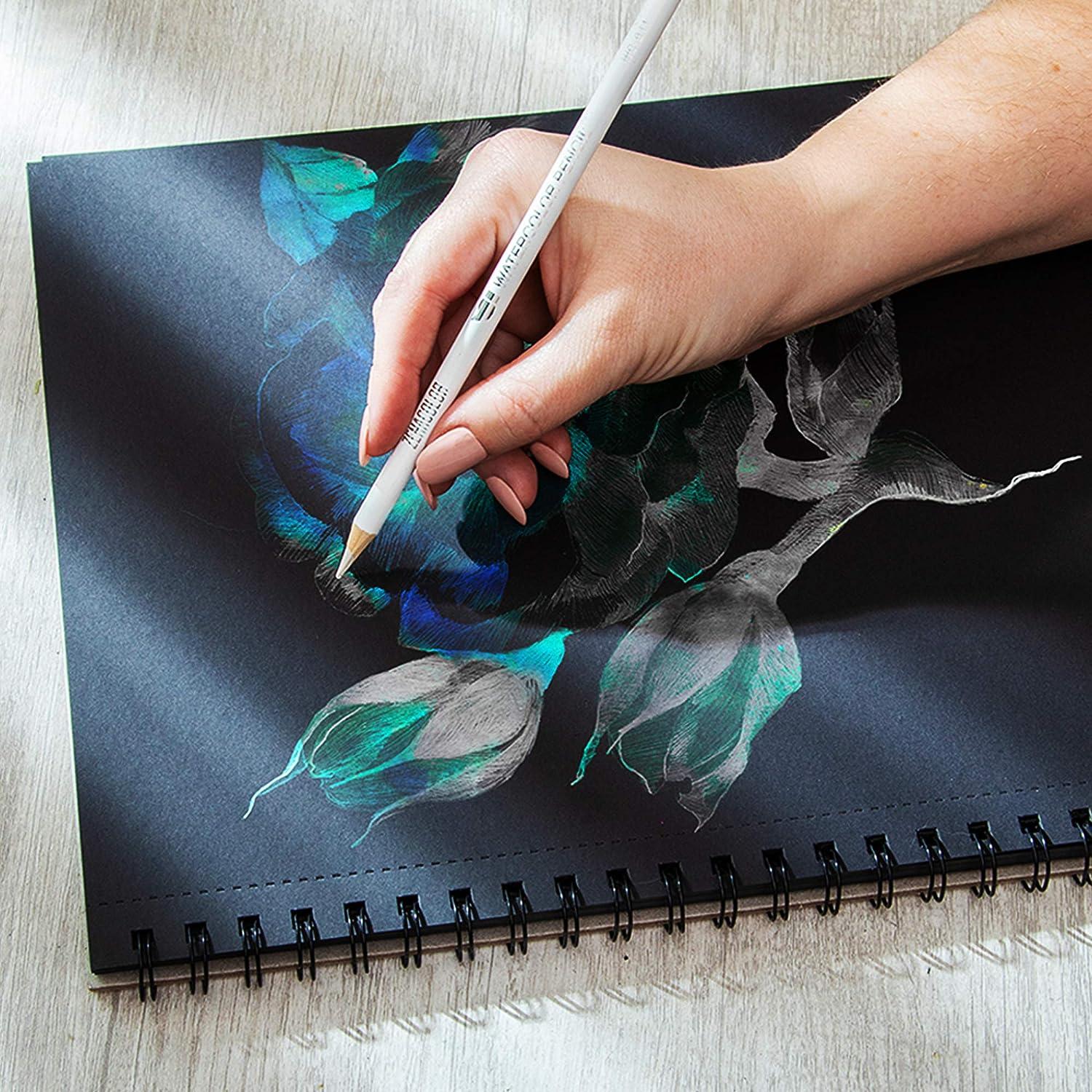25 Sheet A4/A5 Black Paper Cardboard Notebook, Art Marker Sketch pad Book  For Paiting Drawing Easy to color oil painting