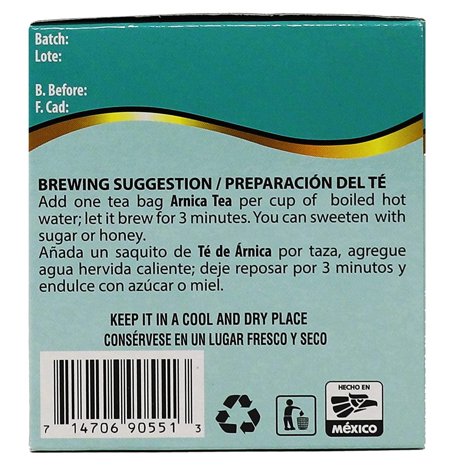 Herbacil Arnica Tea CaffeineFree 3Pack 75 Tea Bags 0.88 Oz