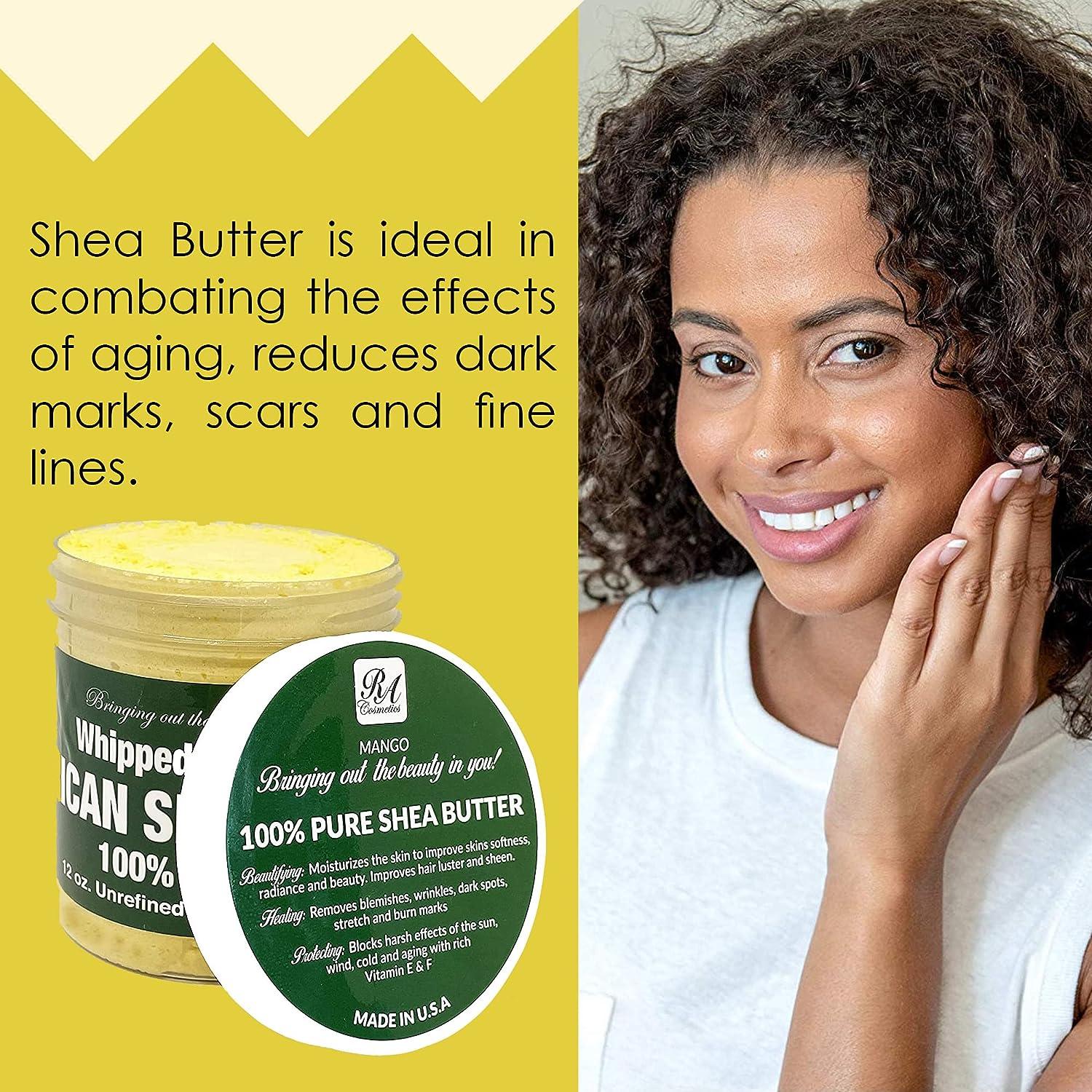 RA Cosmetics 100 African Shea Butter Whipped Mango 12oz Natural