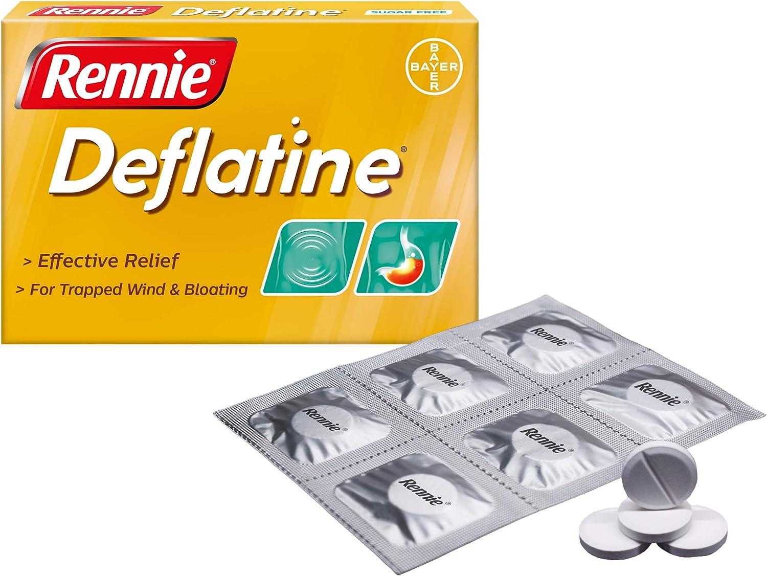 Rennie Deflatine Trapped Wind & Bloatedness Relief Tablets SugarFree