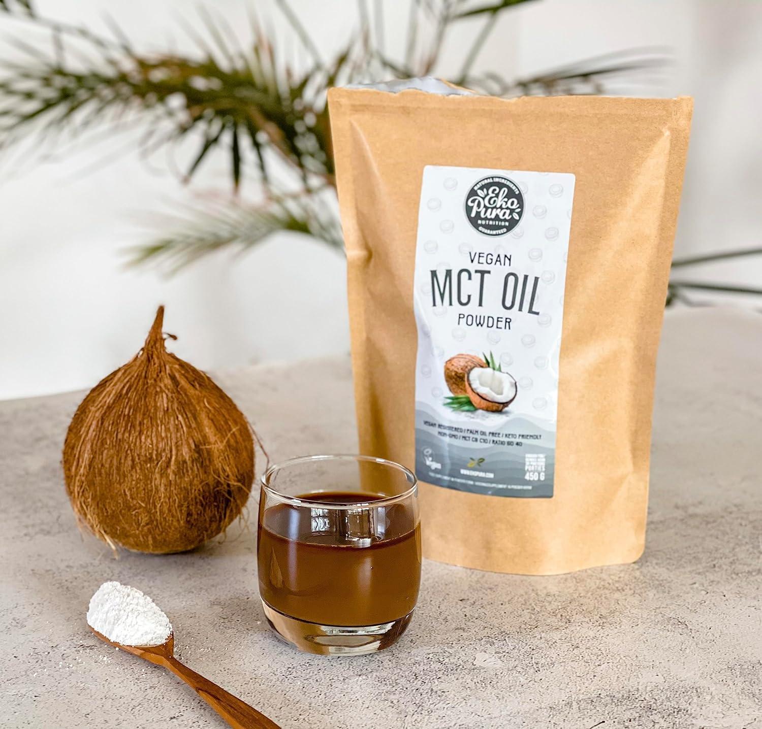Ekopura Vegan MCT Oil Powder - 450g | C8/C10 MCT Ratio Of (60/40) | Low