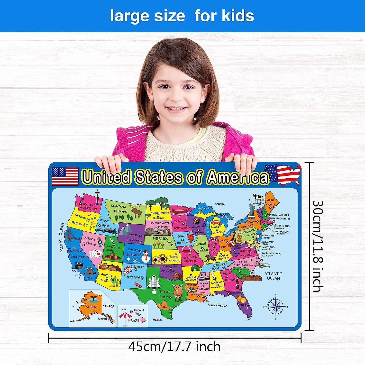 4 Pieces Educational Preschool Placemats for Toddlers and Kids Non Slip