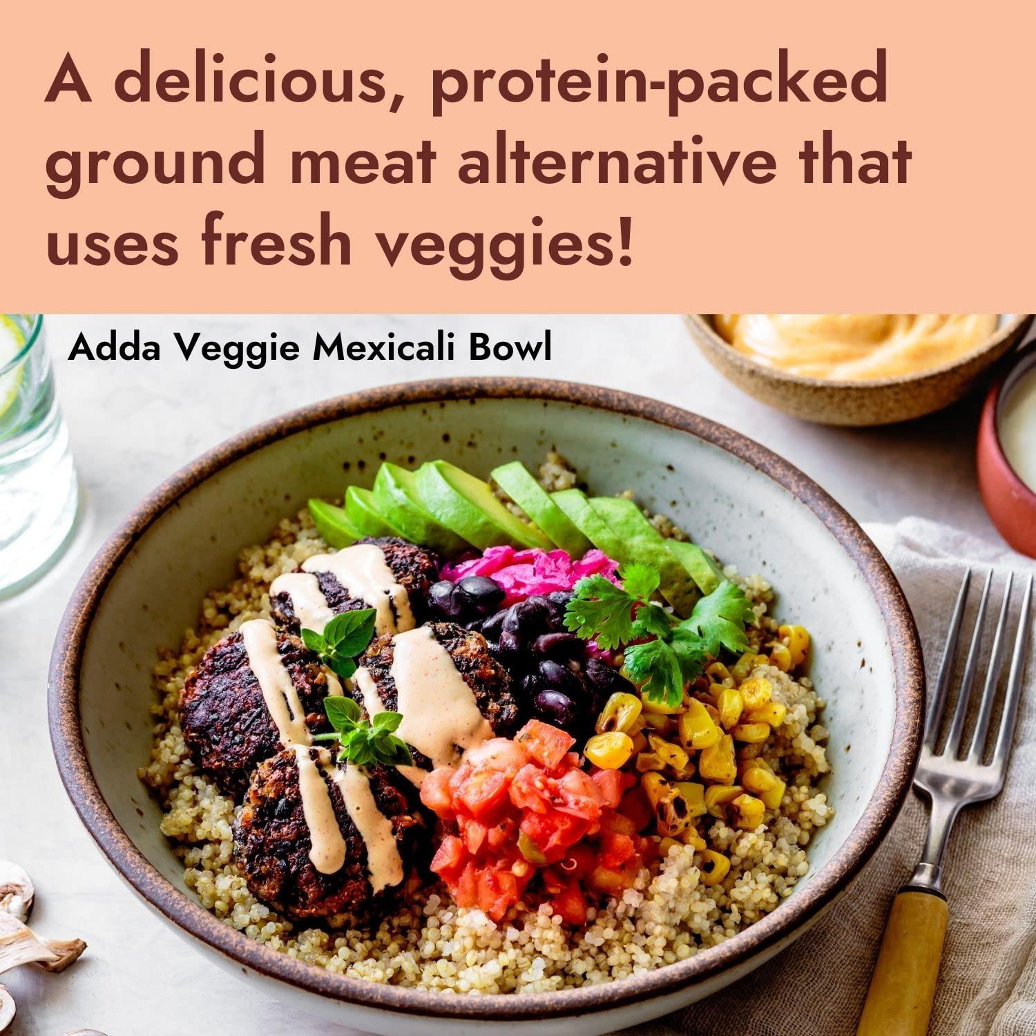 Adda Veggie PlantBased Ground Meat Alternative Veggie Burger Mix