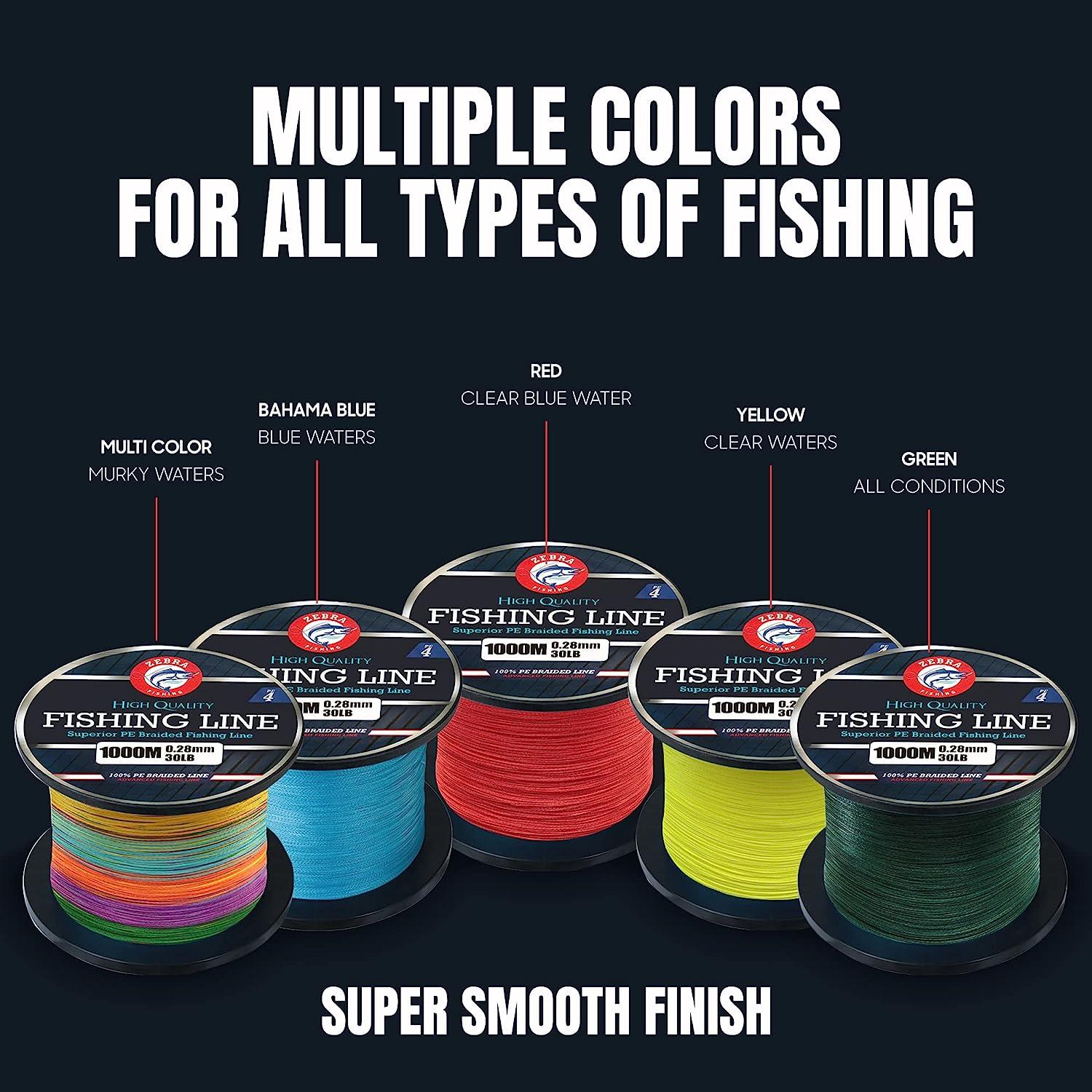  Braided Fishing Line Low Memory Zero Stretch 10LB to 100LB :  Sports & Outdoors