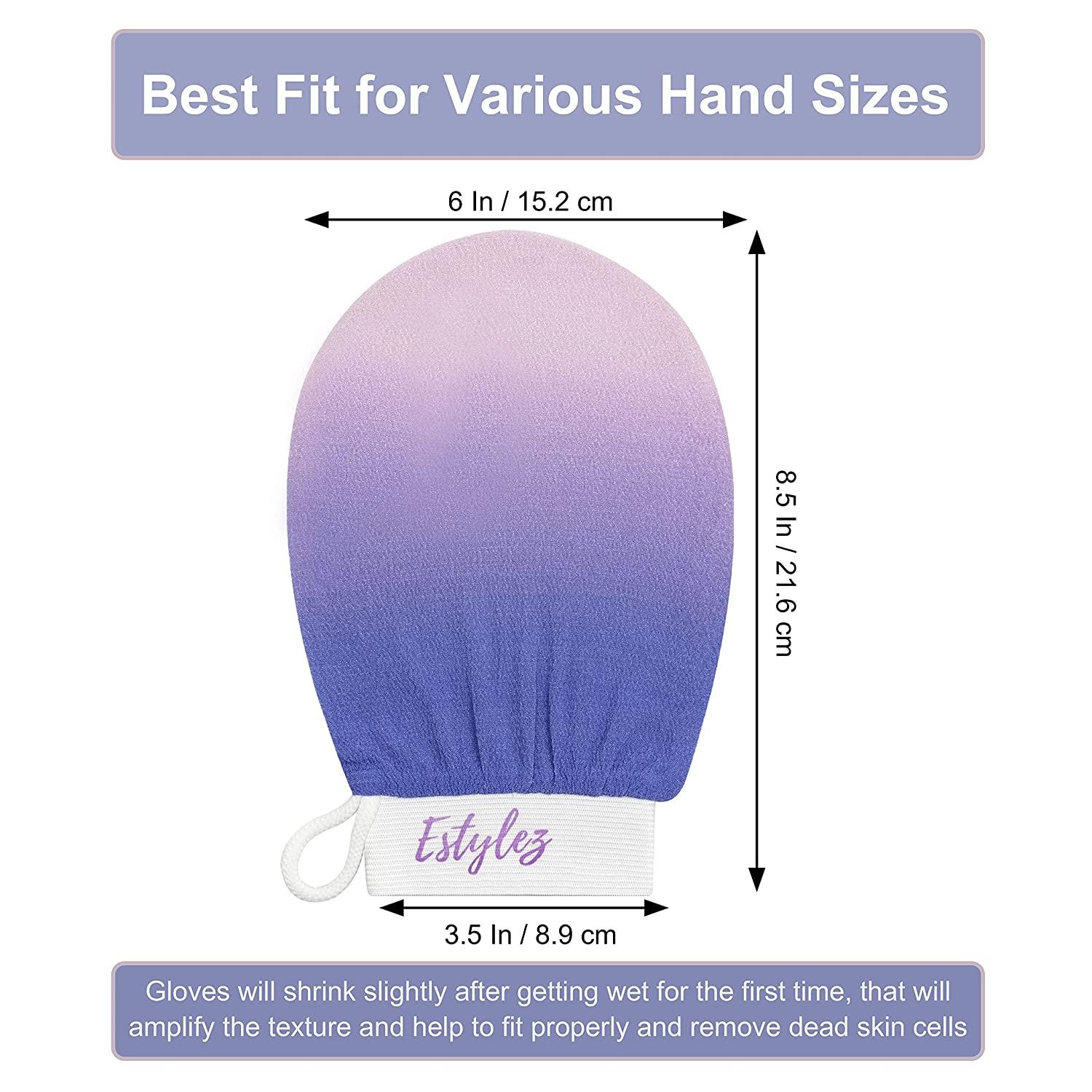 ESTYLEZ Korean Exfoliating Mitt 2 PCS Blue Gradient Dead Skin