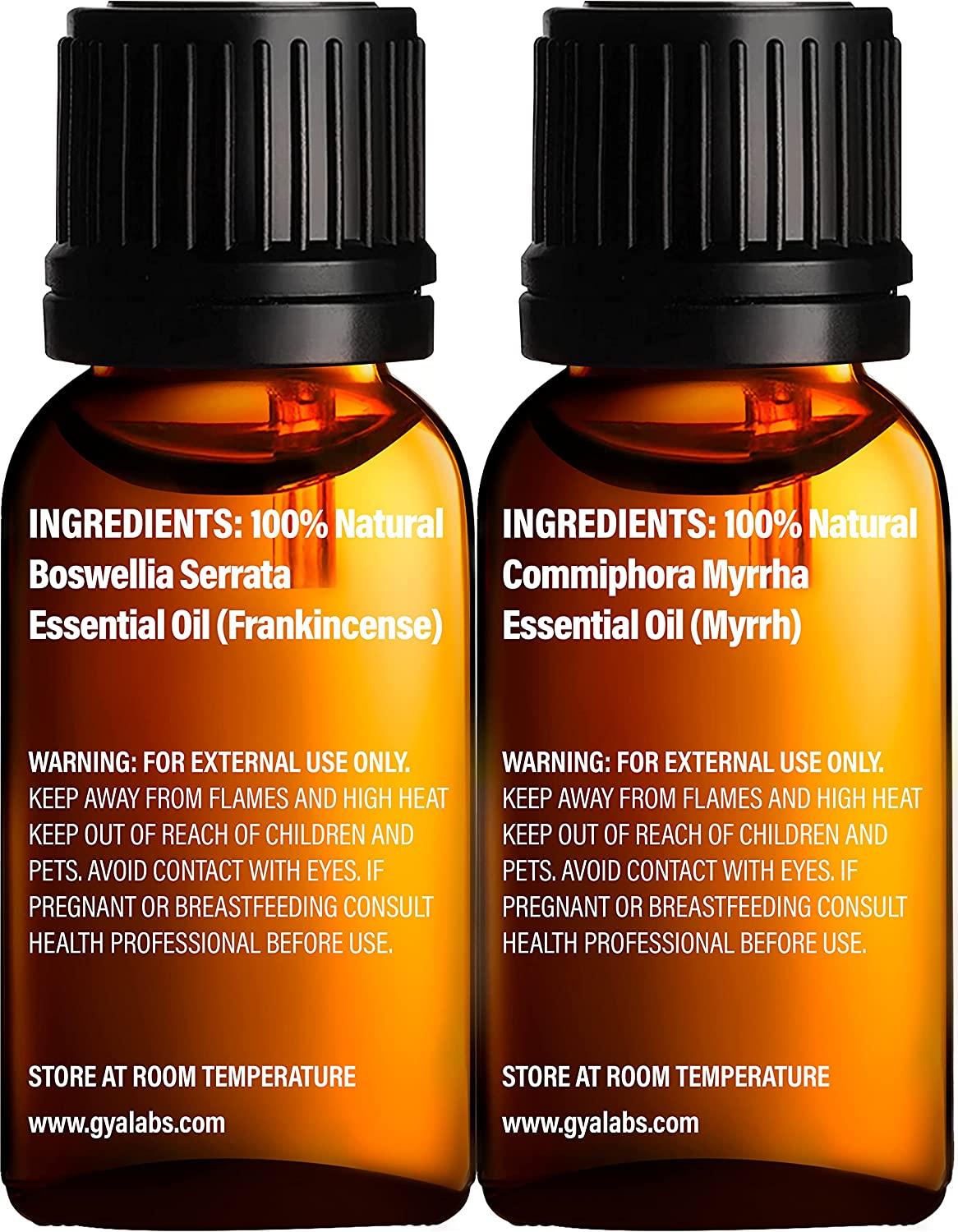 Gya Labs Frankincense & Myrrh Essential Oil (10ml x 2) 100 Pure