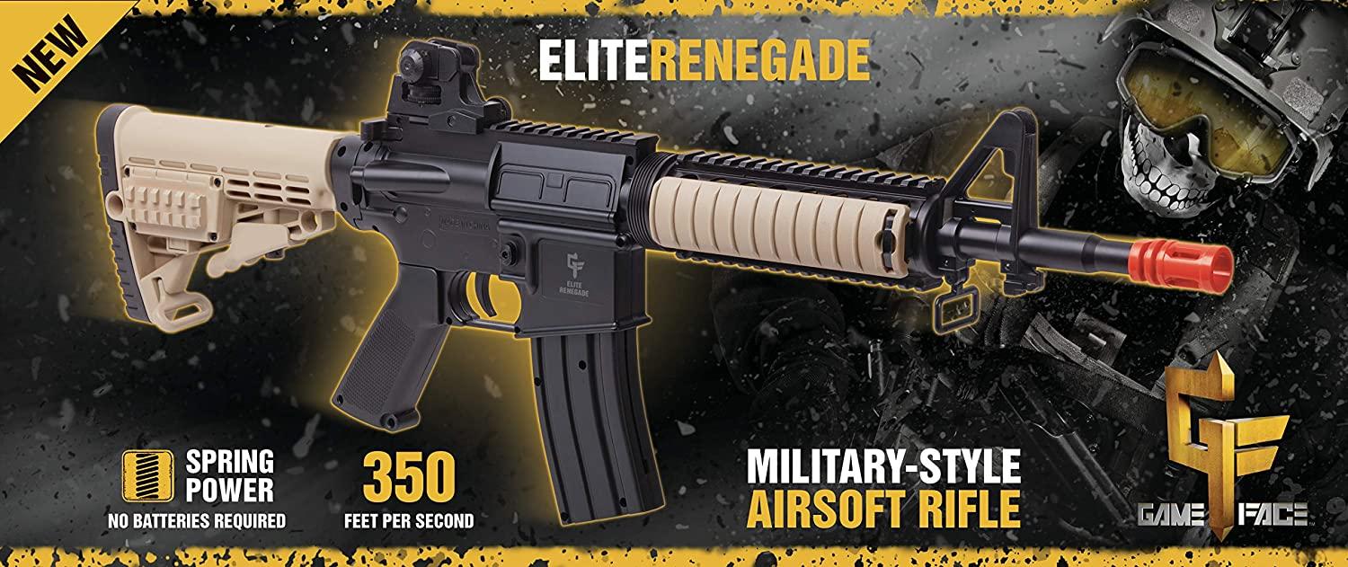 GAME FACE GFR37 Elite Renegade SpringPowered SingleShot Airsoft Rifle