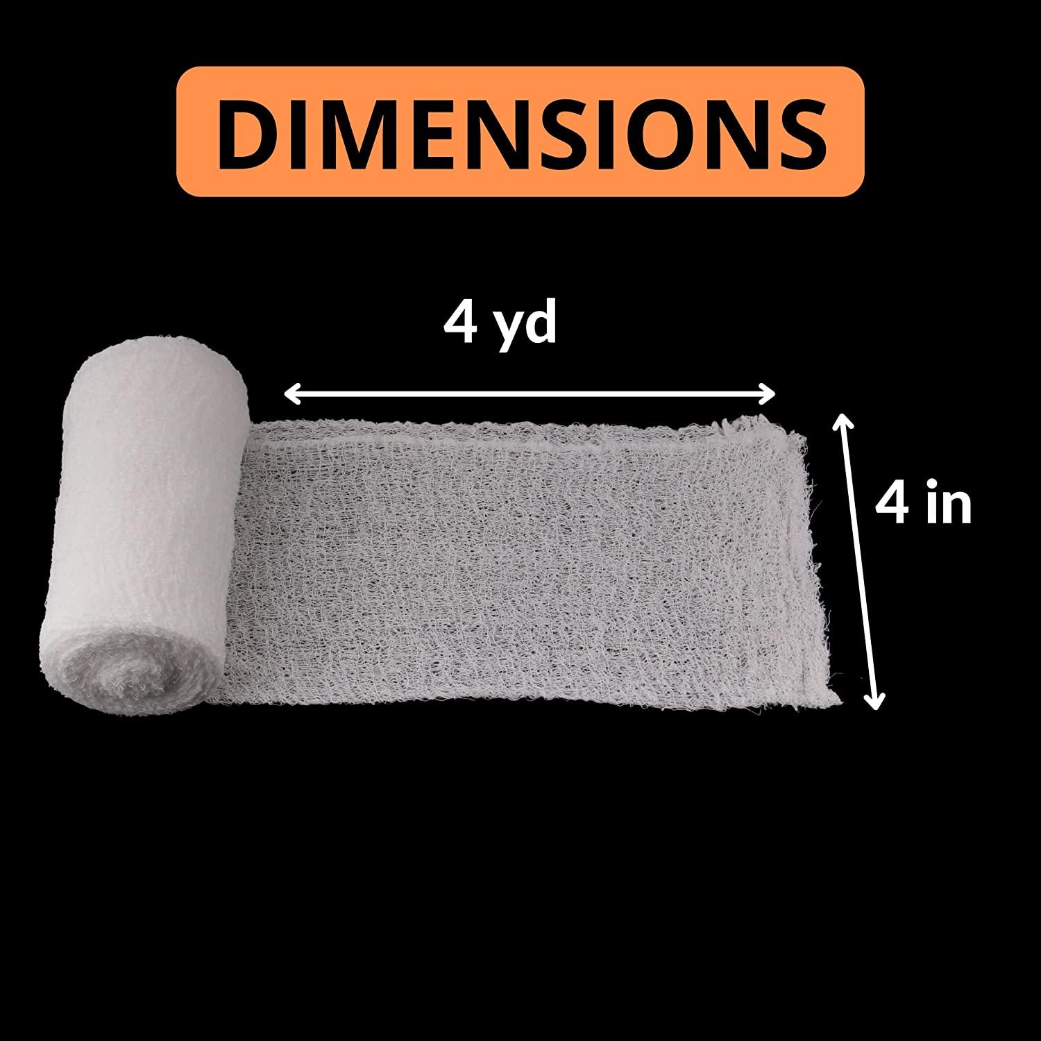 8 Pack Sterile Gauze Stretch Bandage Roll, 4 Inch X 4 Yards 6 Ply